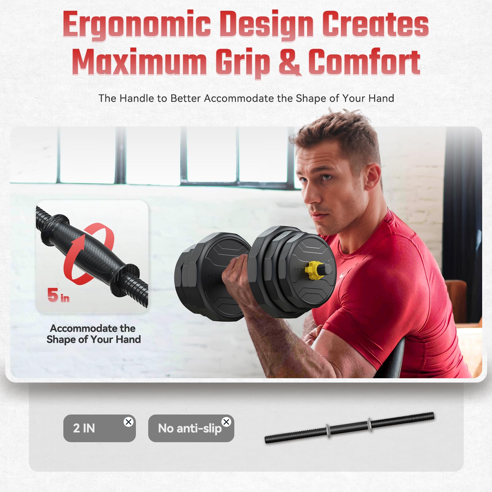 FEIERDUN Adjustable Dumbbells Set 40-88lbs, 4-in-1 Free Weights for Home Gym - Convertible to Barbell, Kettlebells & Push-Up Stand - Strength Training Equipment for Men & Women - Perfect for Weight Lifting, HIIT, CrossFit & Full-Body Workouts
