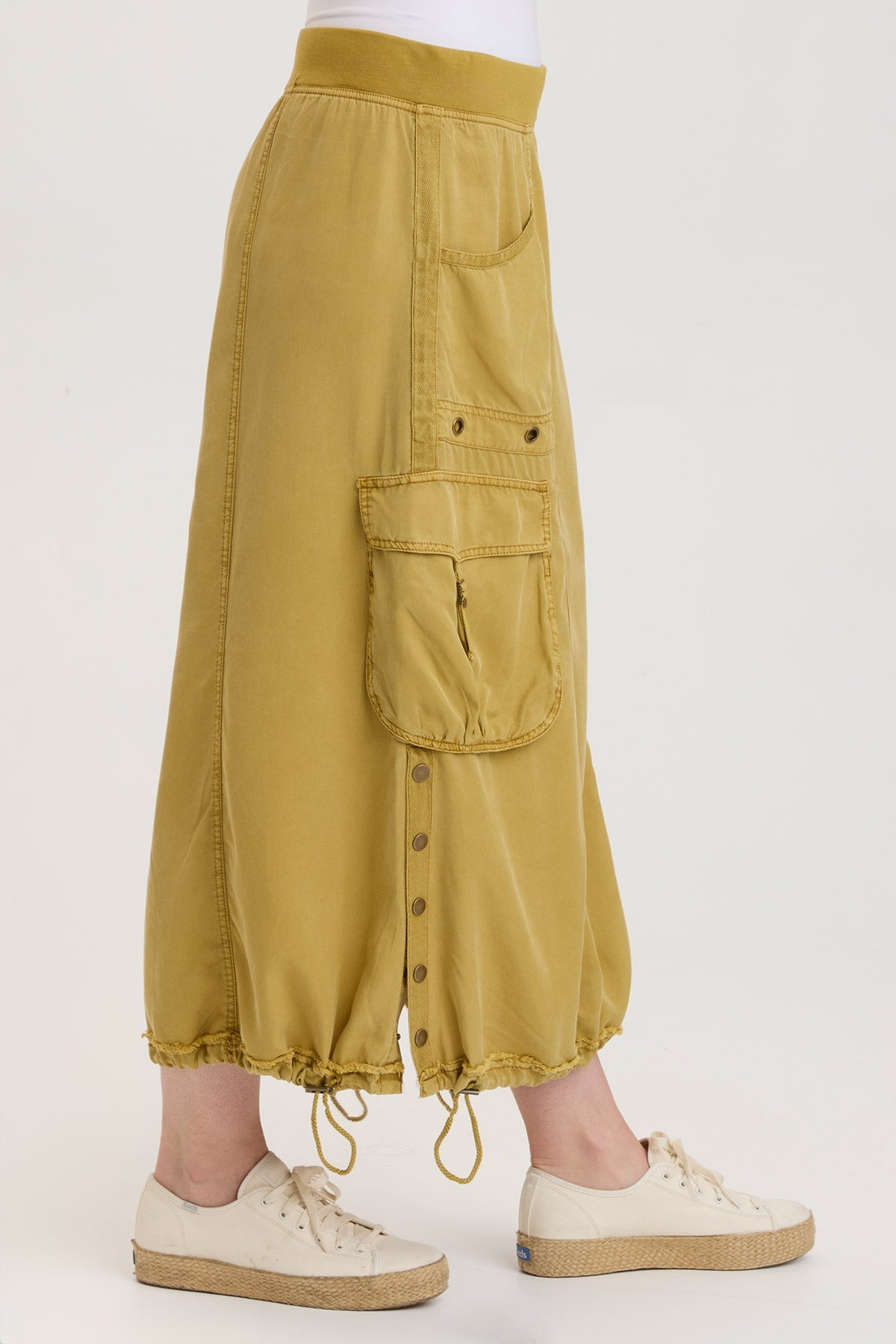 Leslyn Skirt - Herbsaint Pigment Dye Flowy Midi Skirt for Women | Boho Chic Style | Perfect for Casual Outings, Beach Vacations & Summer Festivals