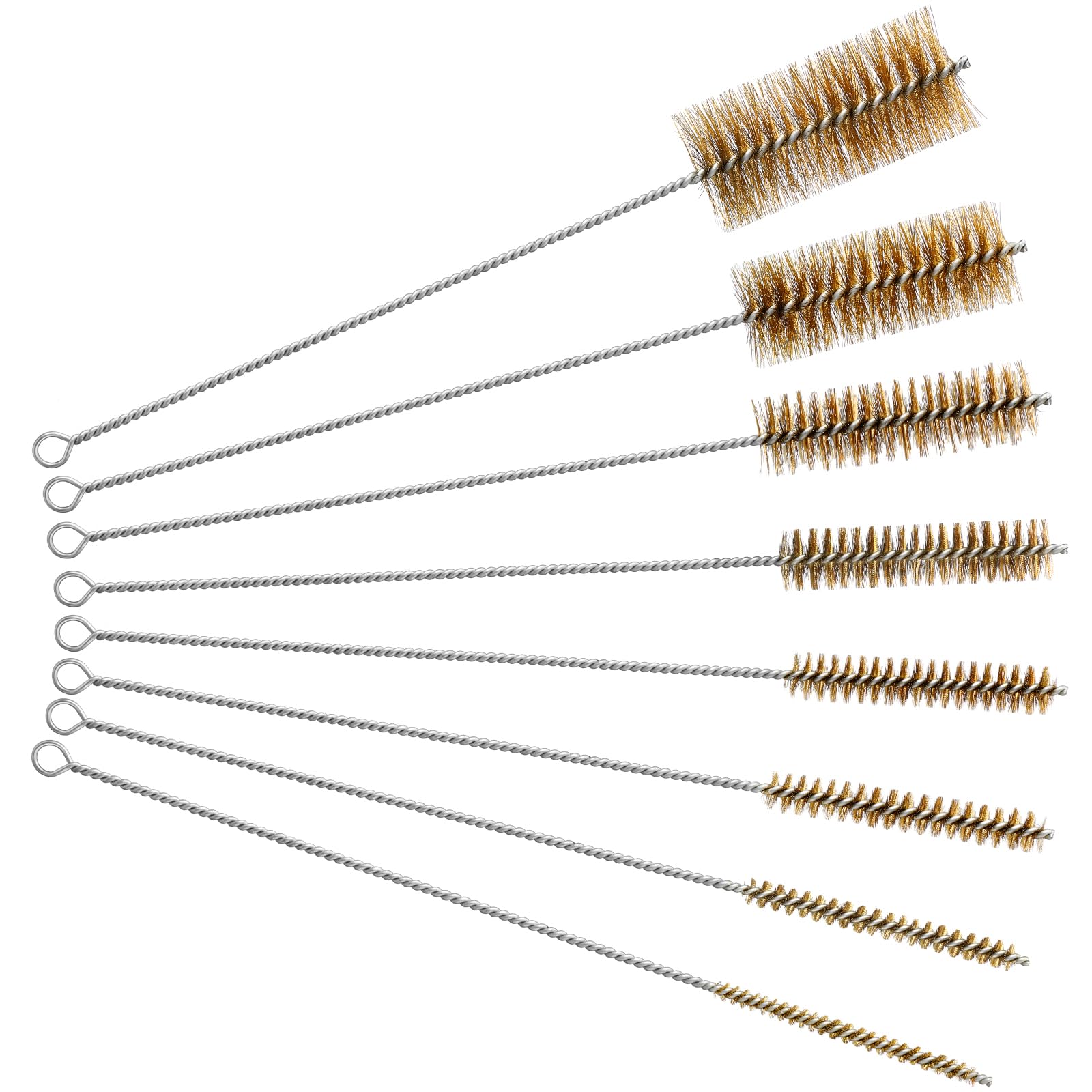**16 Inch Long Pipe Cleaning Brush with Brass Bristles - Heavy Duty Bore & Wire Brush for Plumbing, Guns, and HVAC (8-Piece Set) - Perfect for Deep Cleaning Pipes, Barrels, and Tight Spaces**