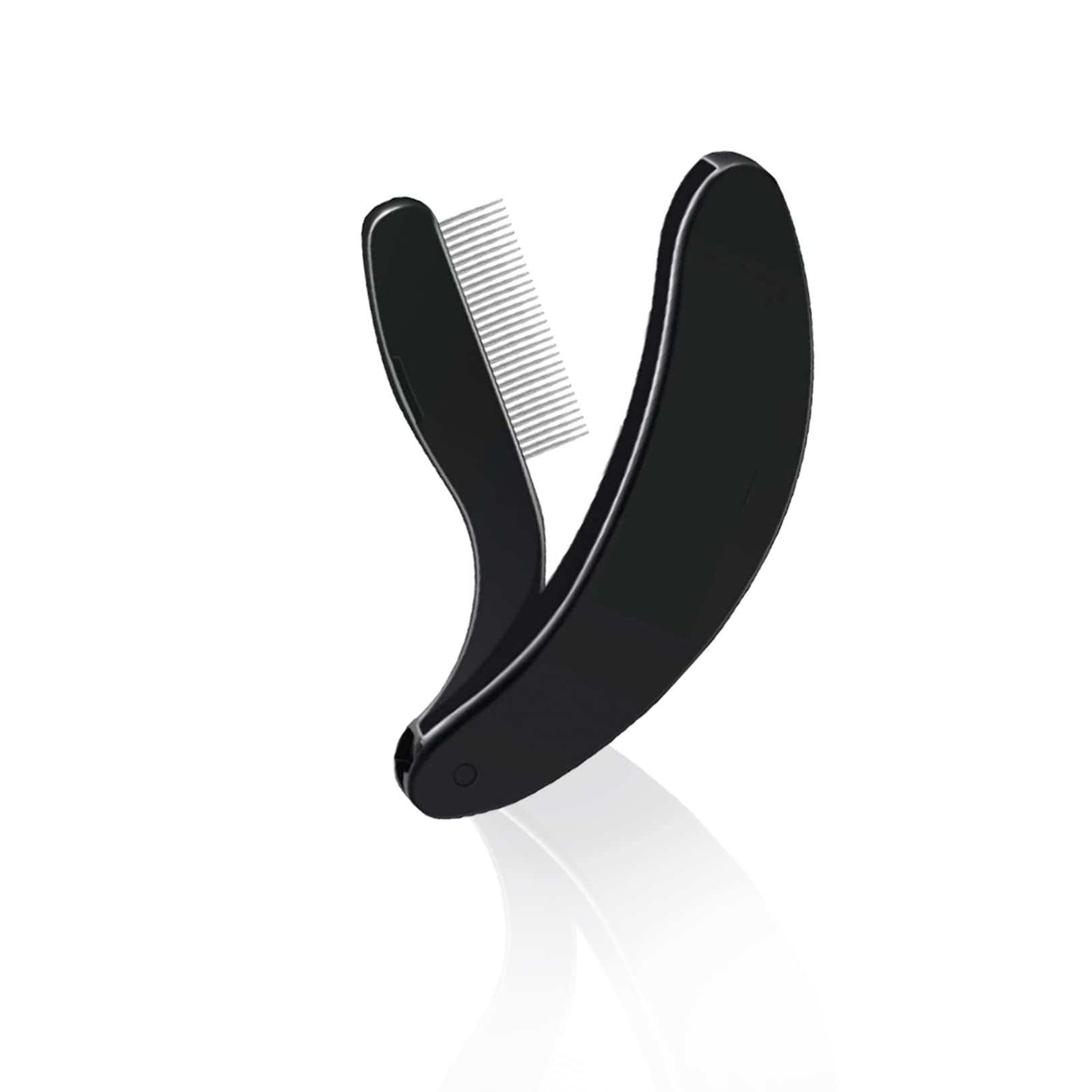 1PCS Stainless Steel Eyebrow Comb & Eyelash Separator - Portable Folding Brow Brush & Lash Grooming Tool for Women - Perfect for Eyebrow Shaping & Eyelash Extension Care (Black)