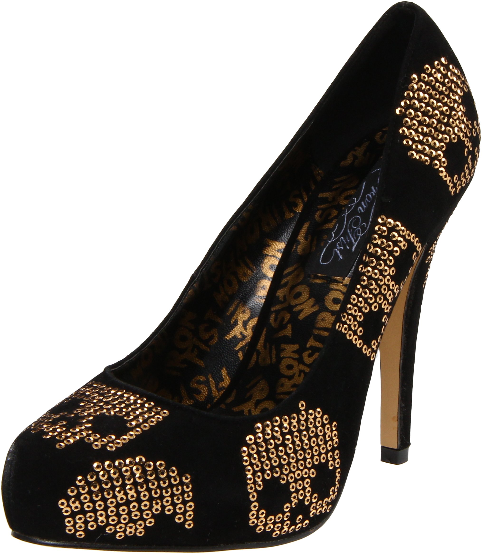 Iron Fist Women's Gold Star Pointed Toe Platform Pump Heels - Stylish High Heel Dress Shoes for Party, Night Out & Special Occasions
