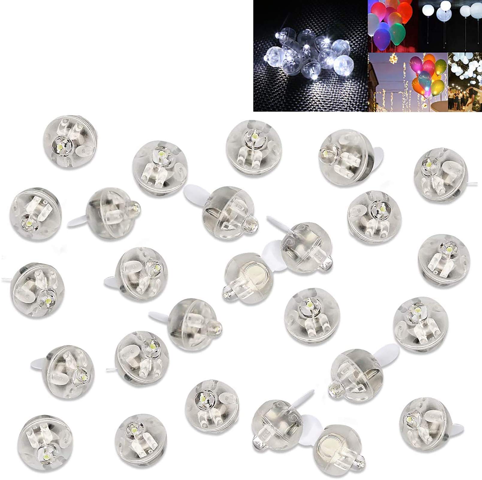 HAUSPROFI 100pcs LED Mini Balloon Lights - Waterproof Round Party Lights for Paper Lanterns, Balloons - Perfect for Birthday, Wedding, Baby Shower & Holiday Decorations - White LED Miniature Bulbs for Indoor/Outdoor Events