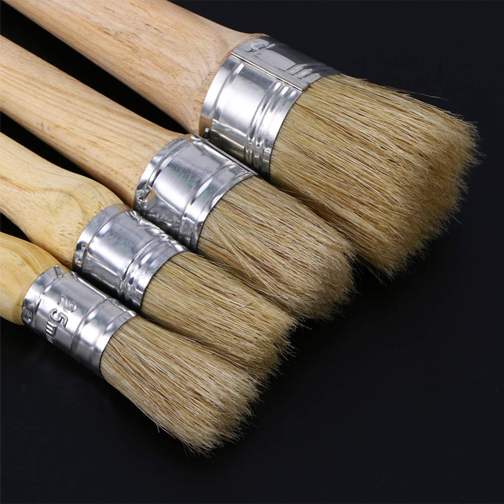 EXCEART Professional Circle Stencil Chalk Set with Natural Bristle Wax Brush - Wooden Handle Paint Brush for Furniture Waxing, Home Decor & DIY Projects - Perfect for Chalk Painting, Wall Stenciling and Crafting