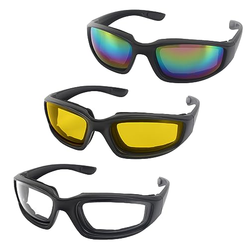 3 Pairs Glasses/Clear+yellow+color