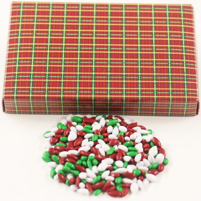 Premium Chocolate Covered Sunflower Seeds - Scott's Cakes Christmas Mix in 1lb Festive Plaid Gift Box | Holiday Snacks, Party Favors & Office Treats