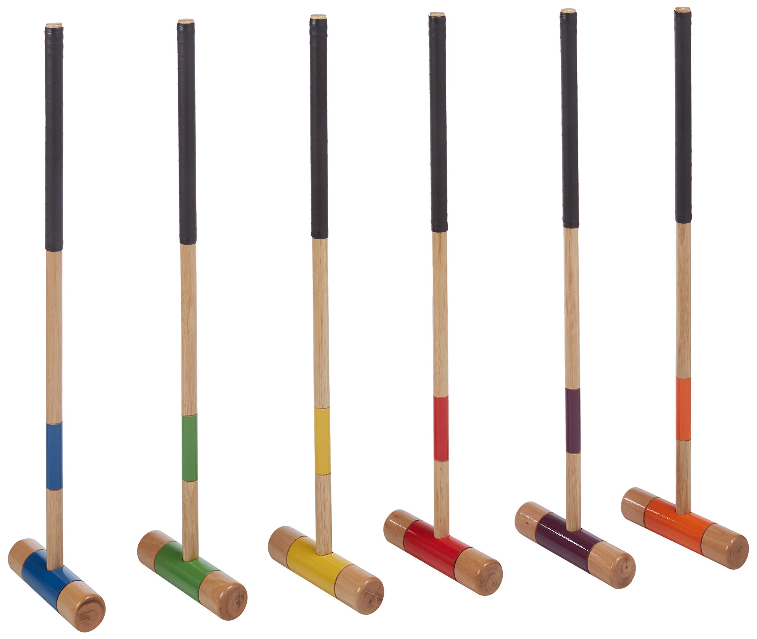 Amazon Basics 6-Player Croquet Set - Premium Black Outdoor Lawn Game for Backyard, Picnic, and Family Fun