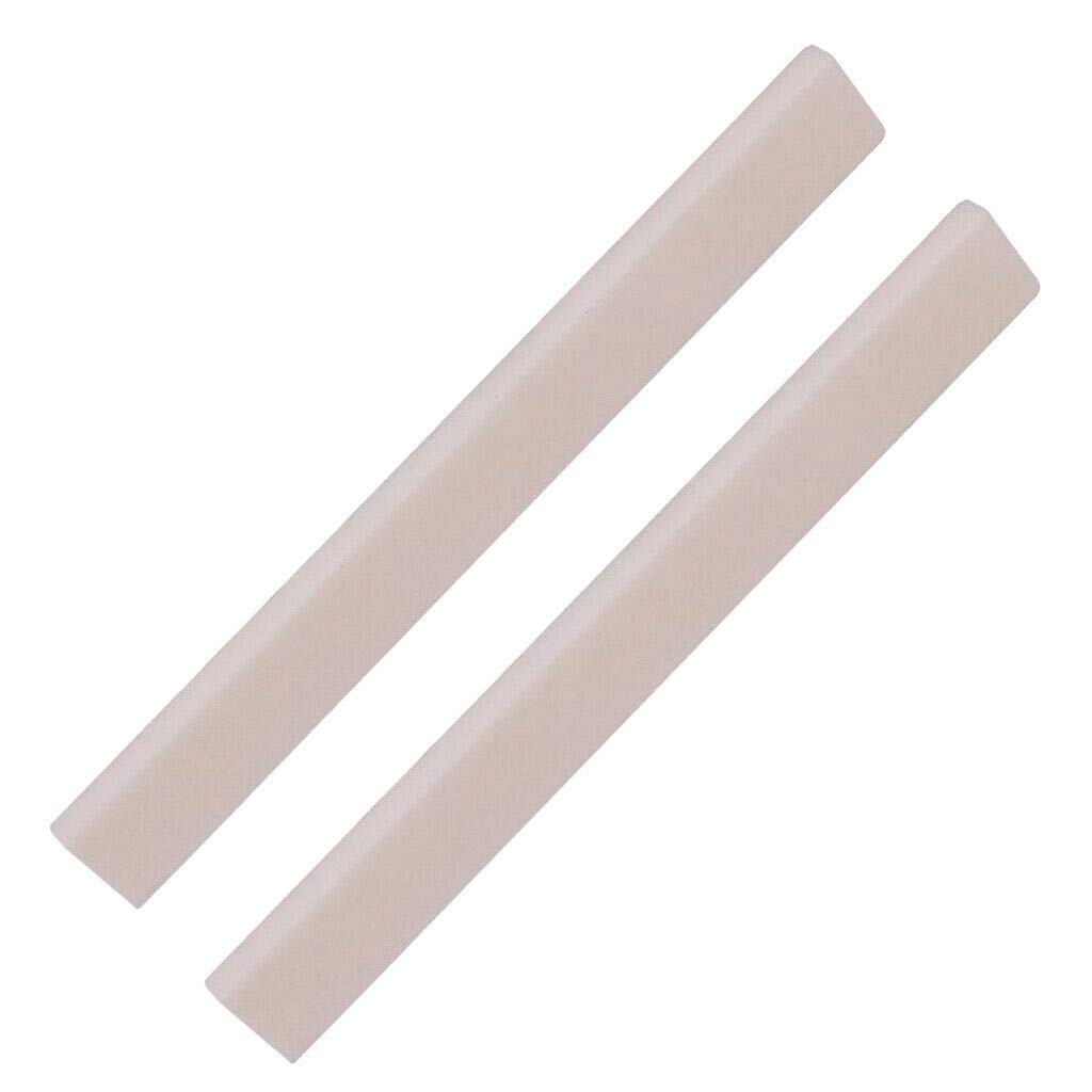 2-Pack Blank Bridge Bone Guitar Saddles for Classical & Acoustic Guitars - Premium Bass Accessories for Guitar Repair & Maintenance - Perfect for Luthiers, Musicians & DIY Guitar Upgrades