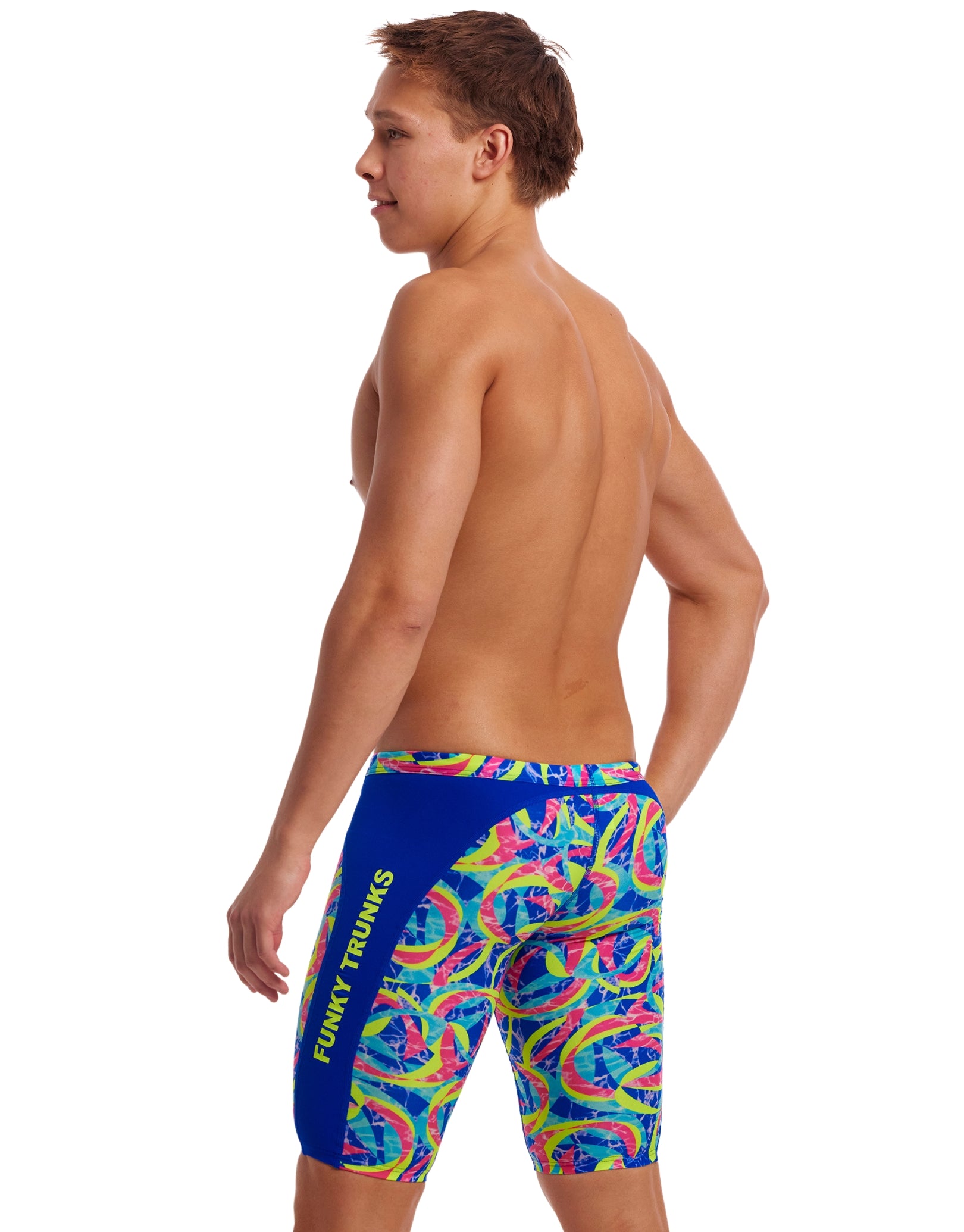 Choppy Waters Swim Training Jammers for Men - High Performance Competitive Swimwear in Blue - Perfect for Lap Swimming, Triathlon Training & Pool Workouts
