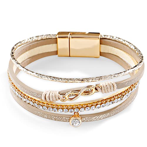 D4：gold leather warp bracelet