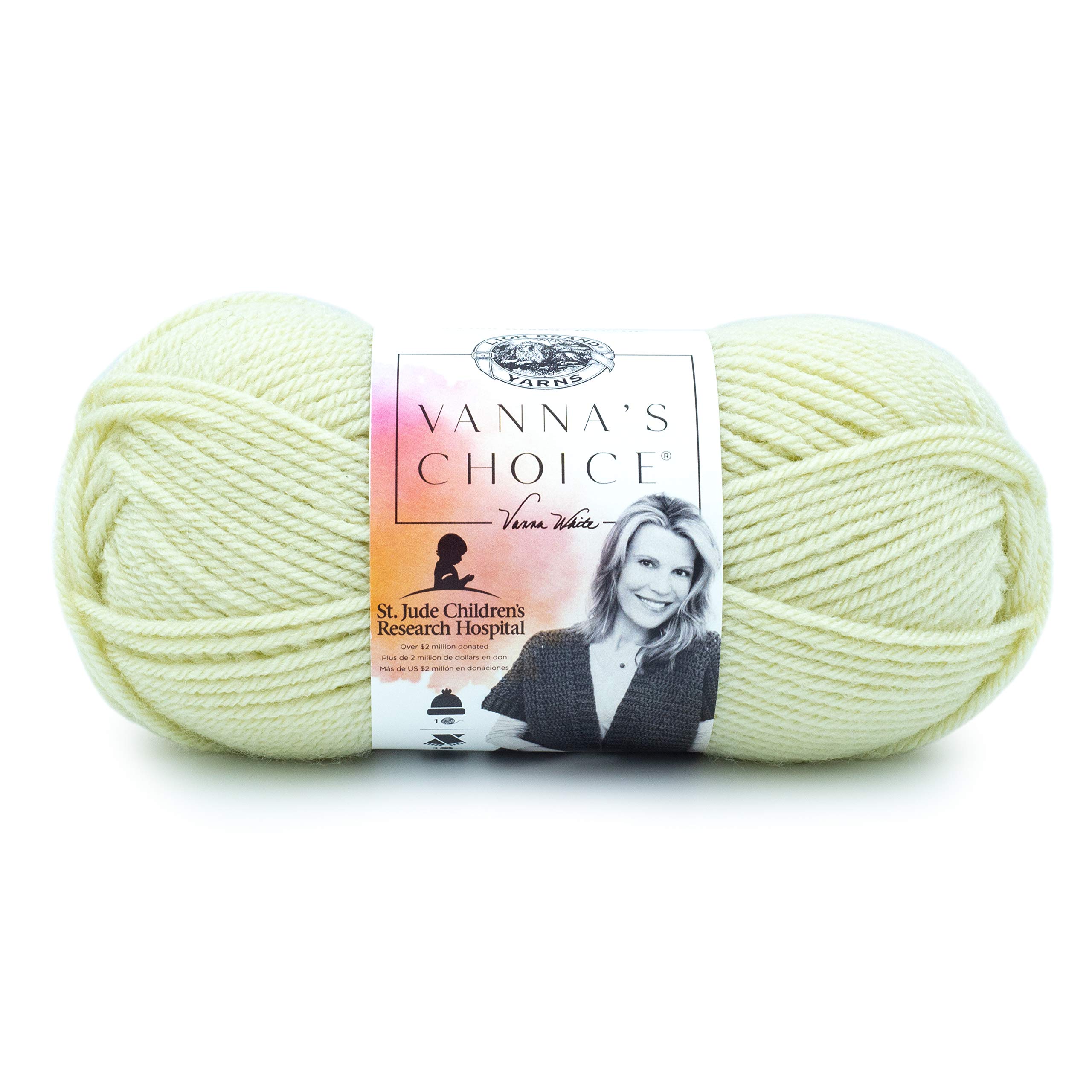 Lion Brand Yarn Vanna's Choice - 1 Skein (100% Acrylic, Asparagus Green) for Knitting, Crochet & DIY Crafts | Soft & Durable Yarn for Scarves, Blankets & Home Decor Projects
