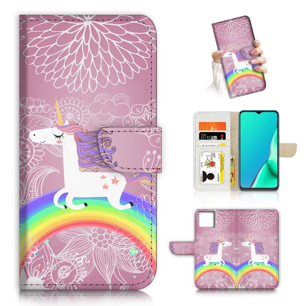 Premium Flip Wallet Phone Case for iPhone 12 Pro Max - Rainbow Unicorn Horse Design (A21940) | Stylish Protective Cover with Card Slots | Perfect for Everyday Use, Travel & Gift Giving
