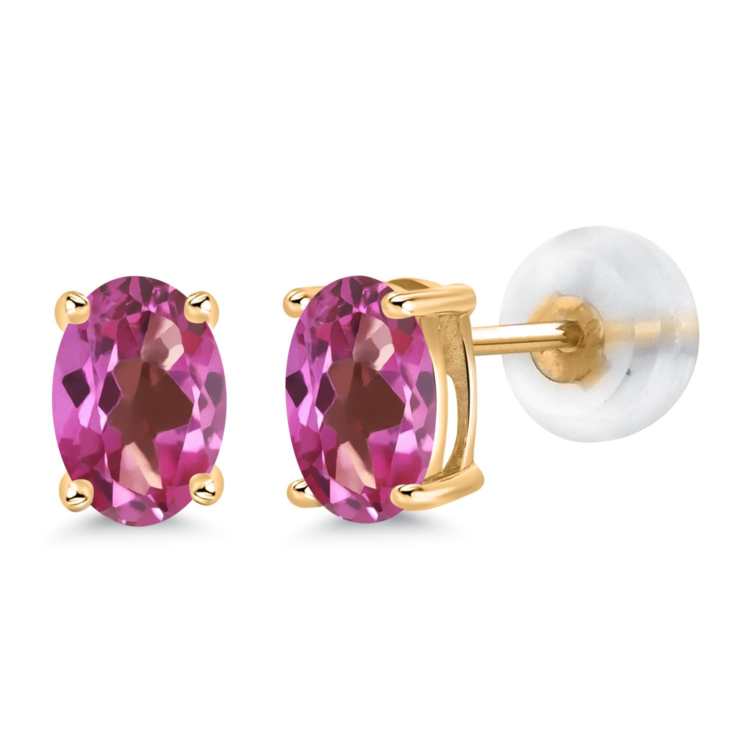 14K Gold Oval Birthstone Stud Earrings for Women & Men | 6x4mm Gemstone Jewelry | Perfect Gift for Mom, Wife, Her | Elegant Fine Jewelry for Everyday Wear & Special Occasions
