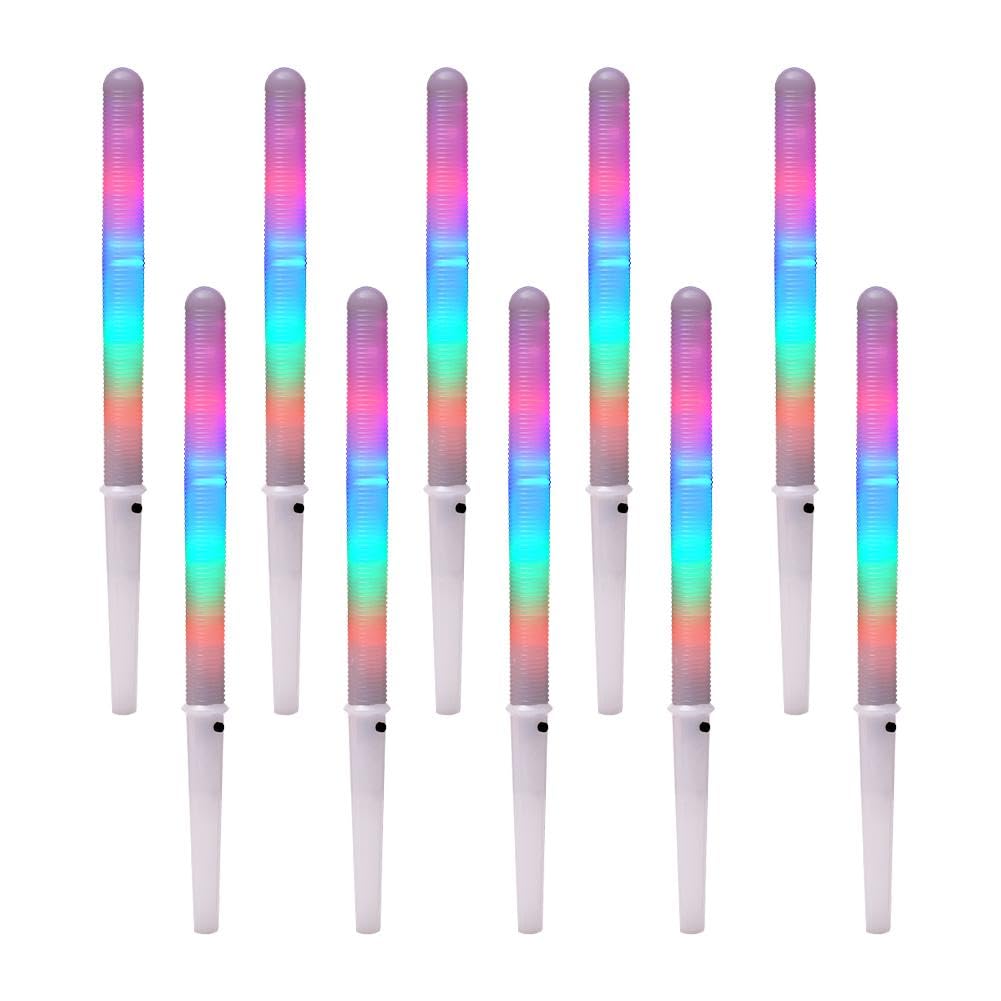 Glow in the Dark Cotton Candy Sticks - Reusable LED Glow Sticks for Cotton Candy Machines - Colorful Light Up Cones for Parties, Carnivals & Night Events