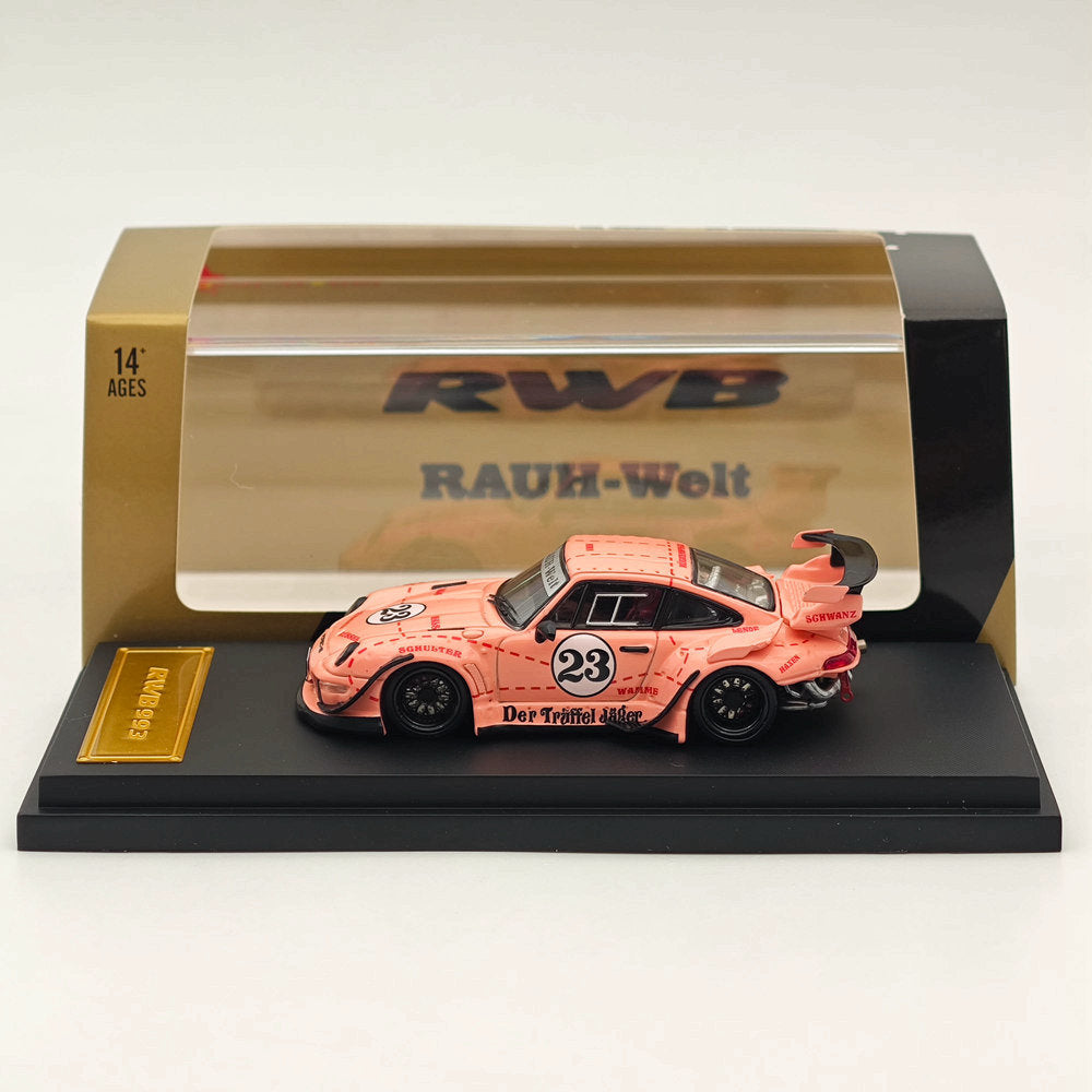 1:64 Scale Star Pink RWB Porsche 911 993 GT #23 Classic Sports Diecast Metal Model Car - Collectible Toy for Display, Racing Enthusiasts & Gift Ideas