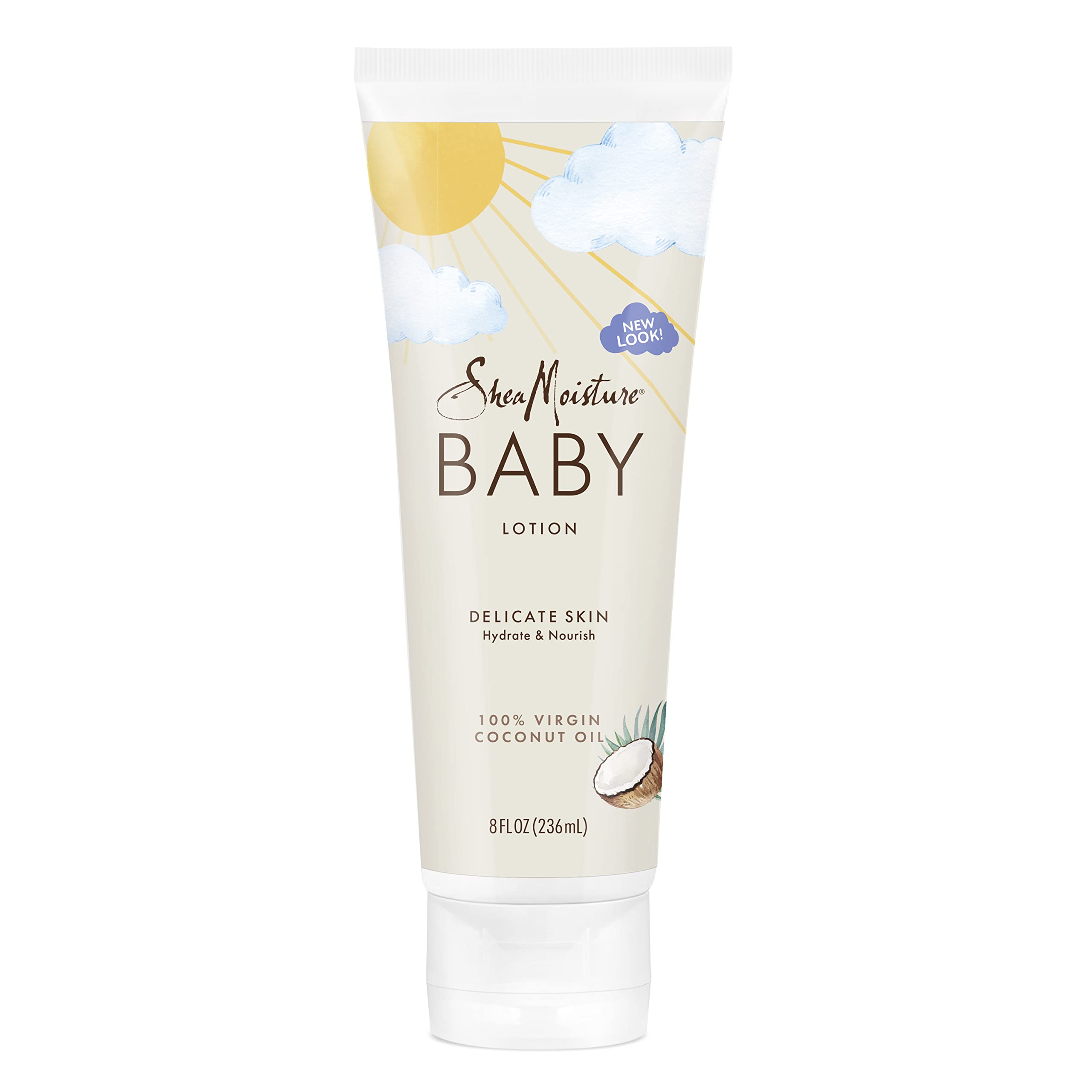 SheaMoisture Baby Lotion with 100% Virgin Coconut Oil - 8 oz Fragrance-Free Baby Moisturizer for Sensitive Skin & Eczema | Gentle Daily Hydration for Newborns, Infants & Toddlers | Perfect for Diaper Changes, After Bath & Bedtime Routine