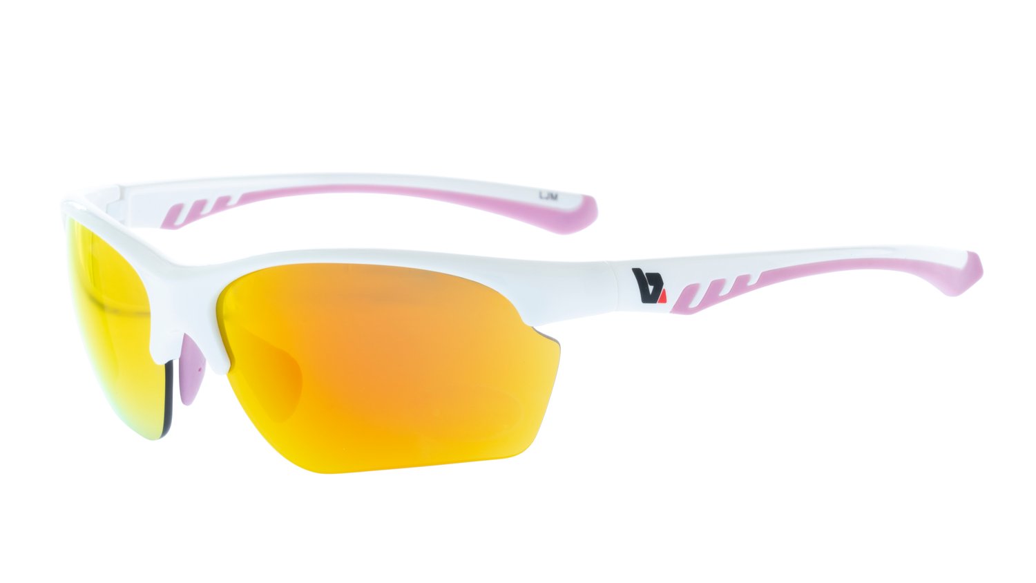 Gloss White Pink-Orange Mirror Lens