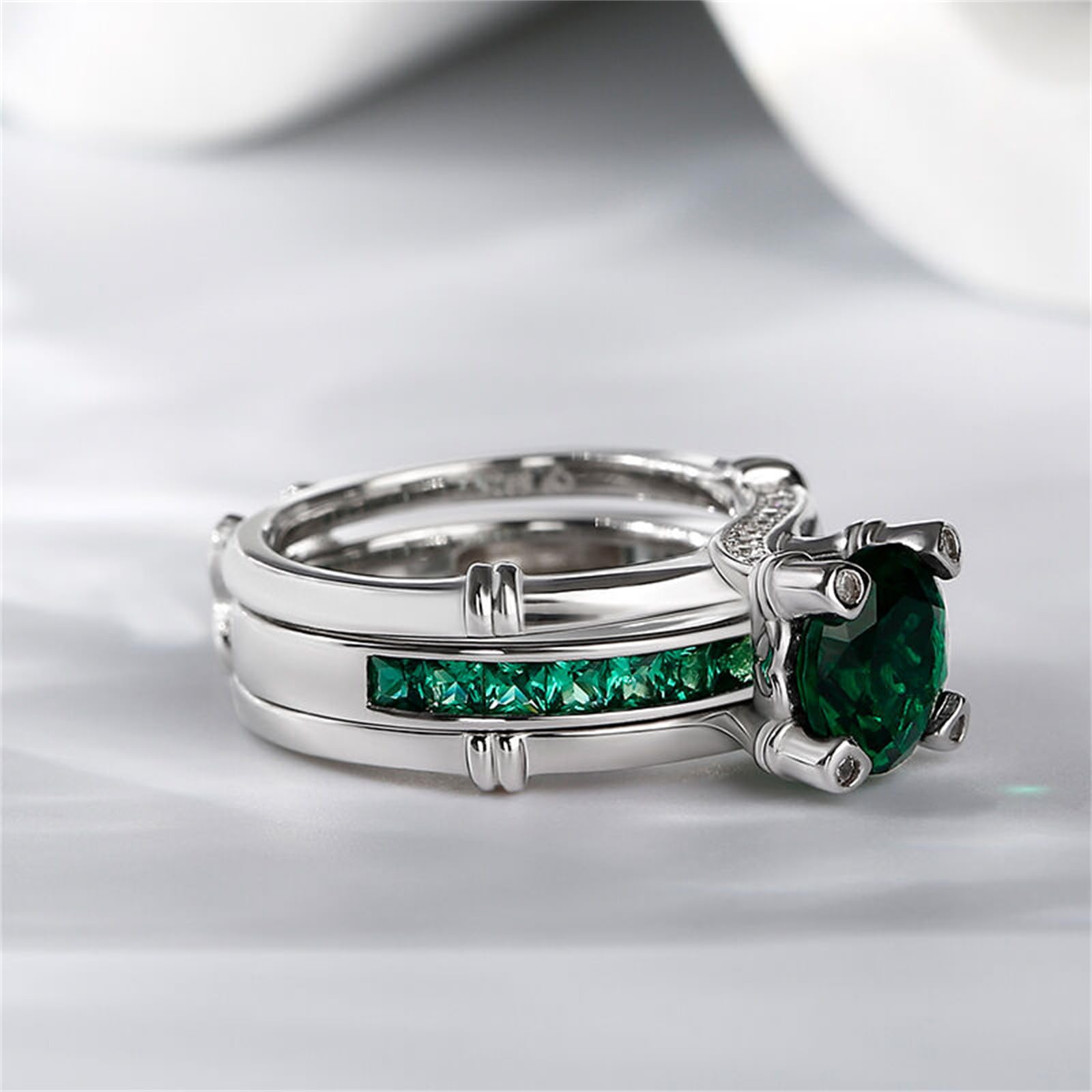 Jeulia Diamond Band Rings for Women - Sterling Silver CZ Interchangeable Ring Sets, Wedding, Engagement, Anniversary, Promise, Bridal Jewelry - Perfect for Proposals, Bridal Parties & Special Occasions
