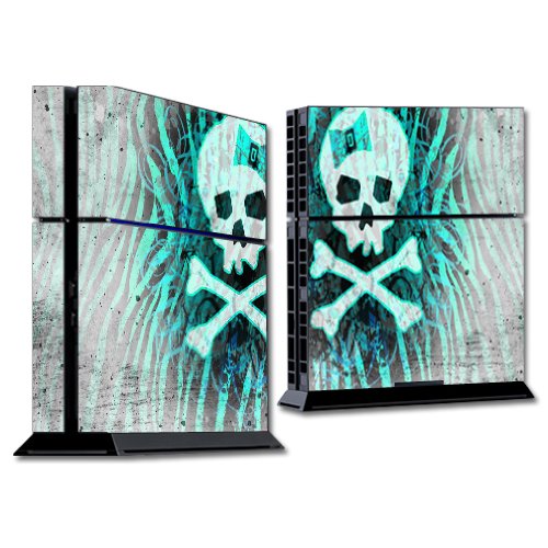 MightySkins Custom Vinyl Skin Wrap Sticker for Sony PlayStation 4 (PS4) Console - Zebra Skull Design | Protective Decal Cover for Gaming Setup & Personalization