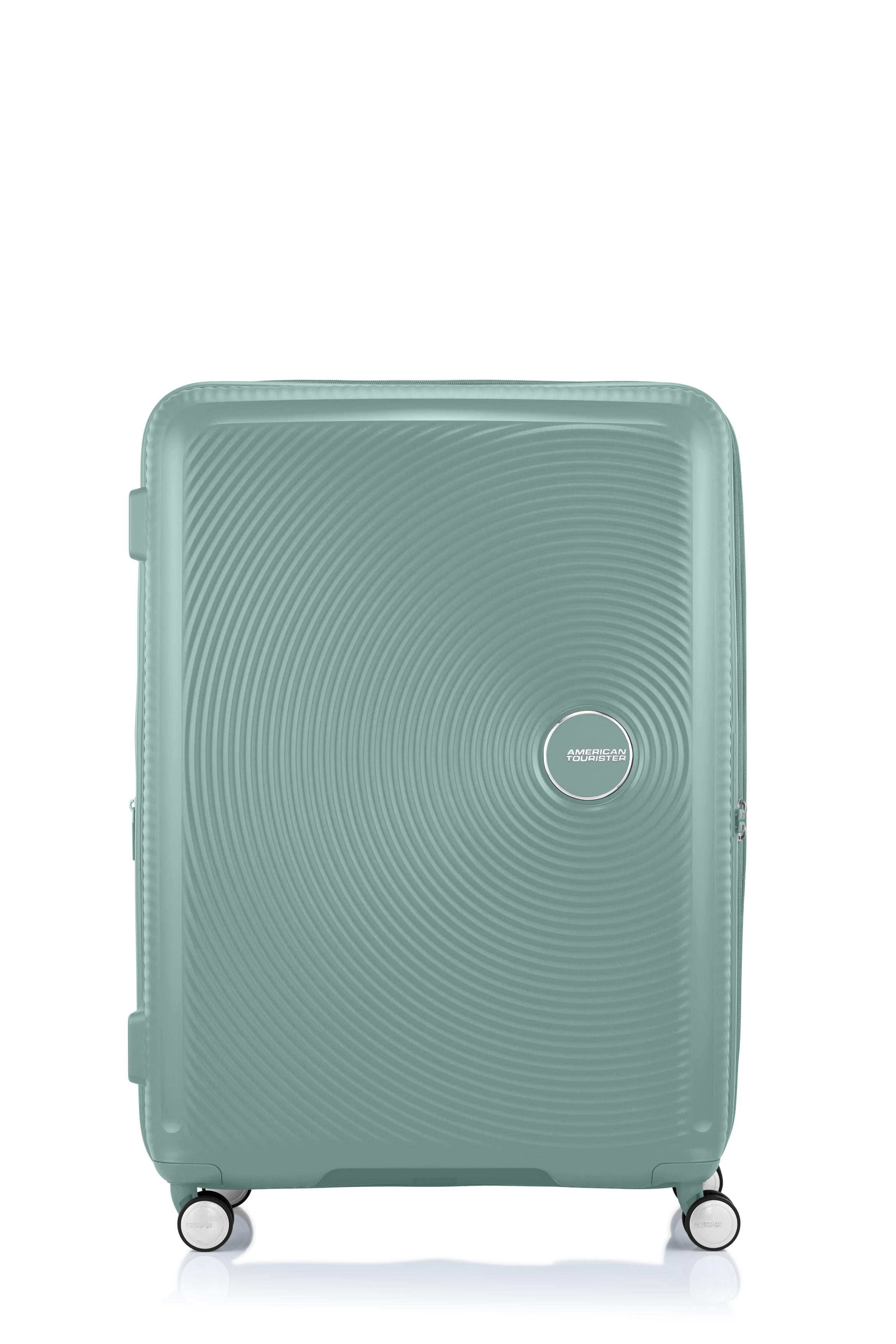 American Tourister 80cm Curio 2.0 Spinner Luggage - Urban Green Expandable Suitcase for Travel, Business & Vacation | Carry-On Size, Durable Lightweight Design