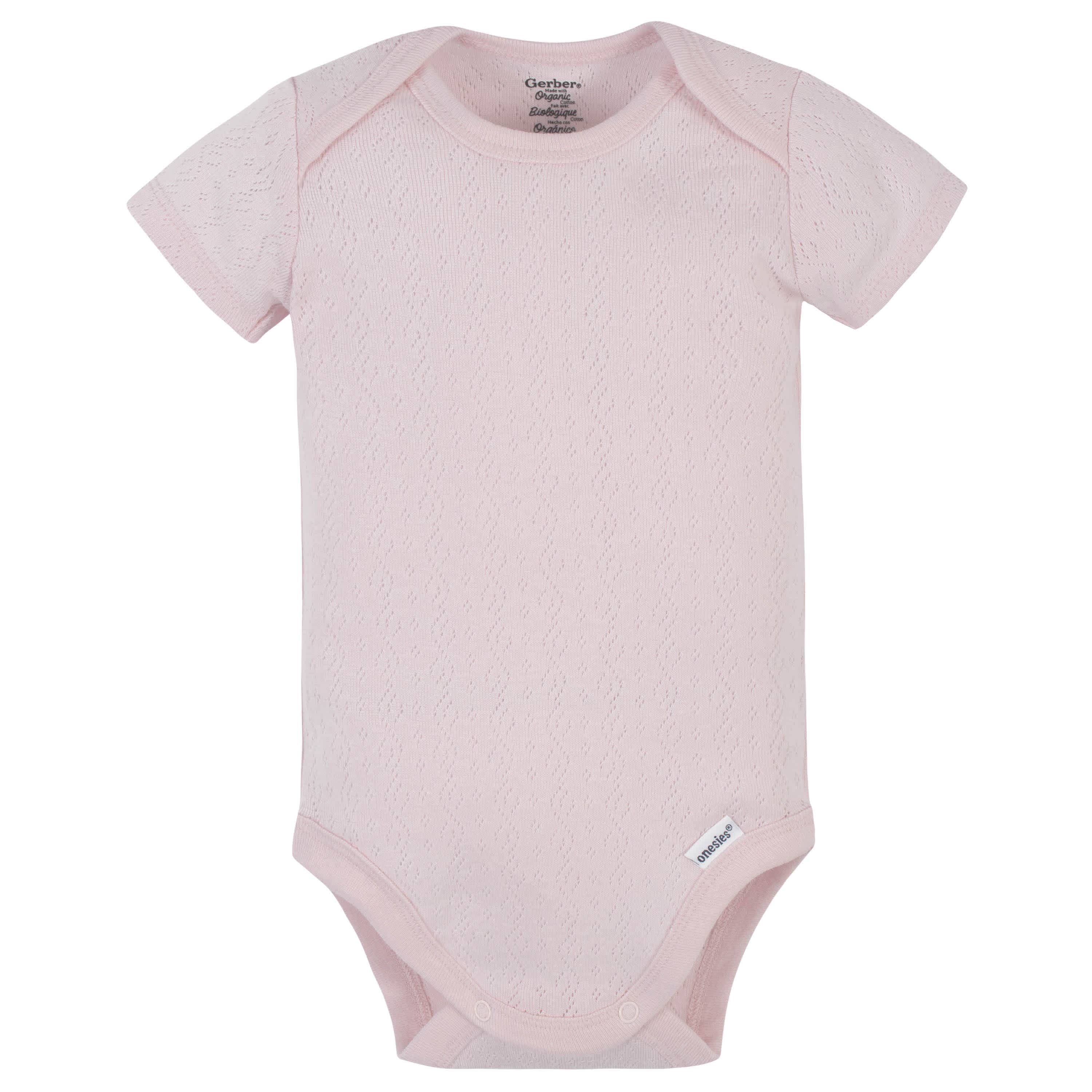 3 Pack Organic Cotton Baby Girls Wild Flower Short Sleeve Bodysuits - Soft Onesies for Newborn Infant Outfits & Photo Shoots