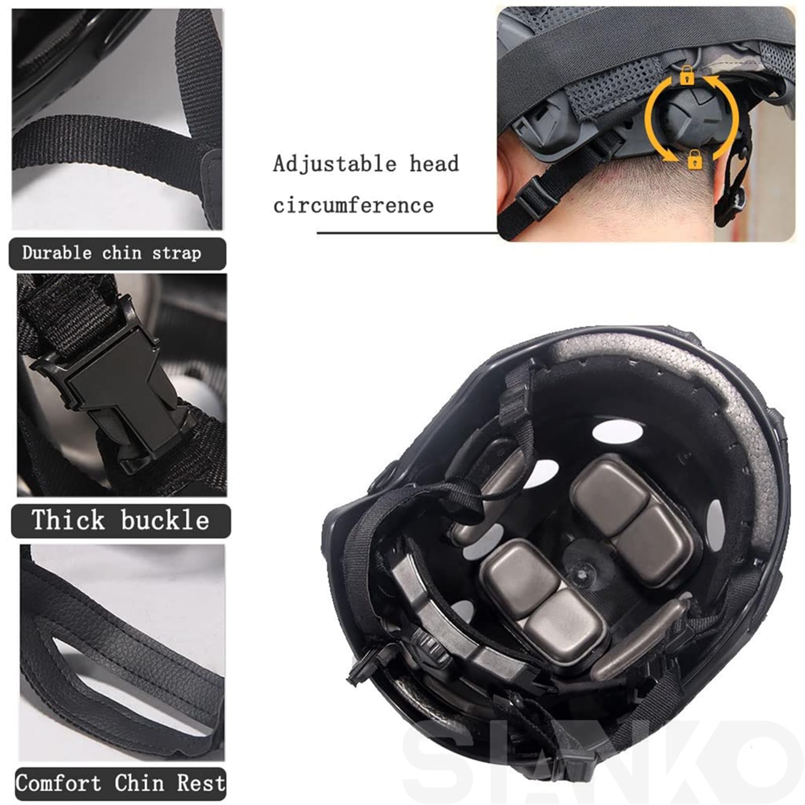 Tactical Paintball Airsoft Helmet Set with Noise Cancelling Headset, Telescope, Visor, Goggles & NVG Mount - Ideal for Military Simulation, Airsoft Battles & Outdoor Adventure