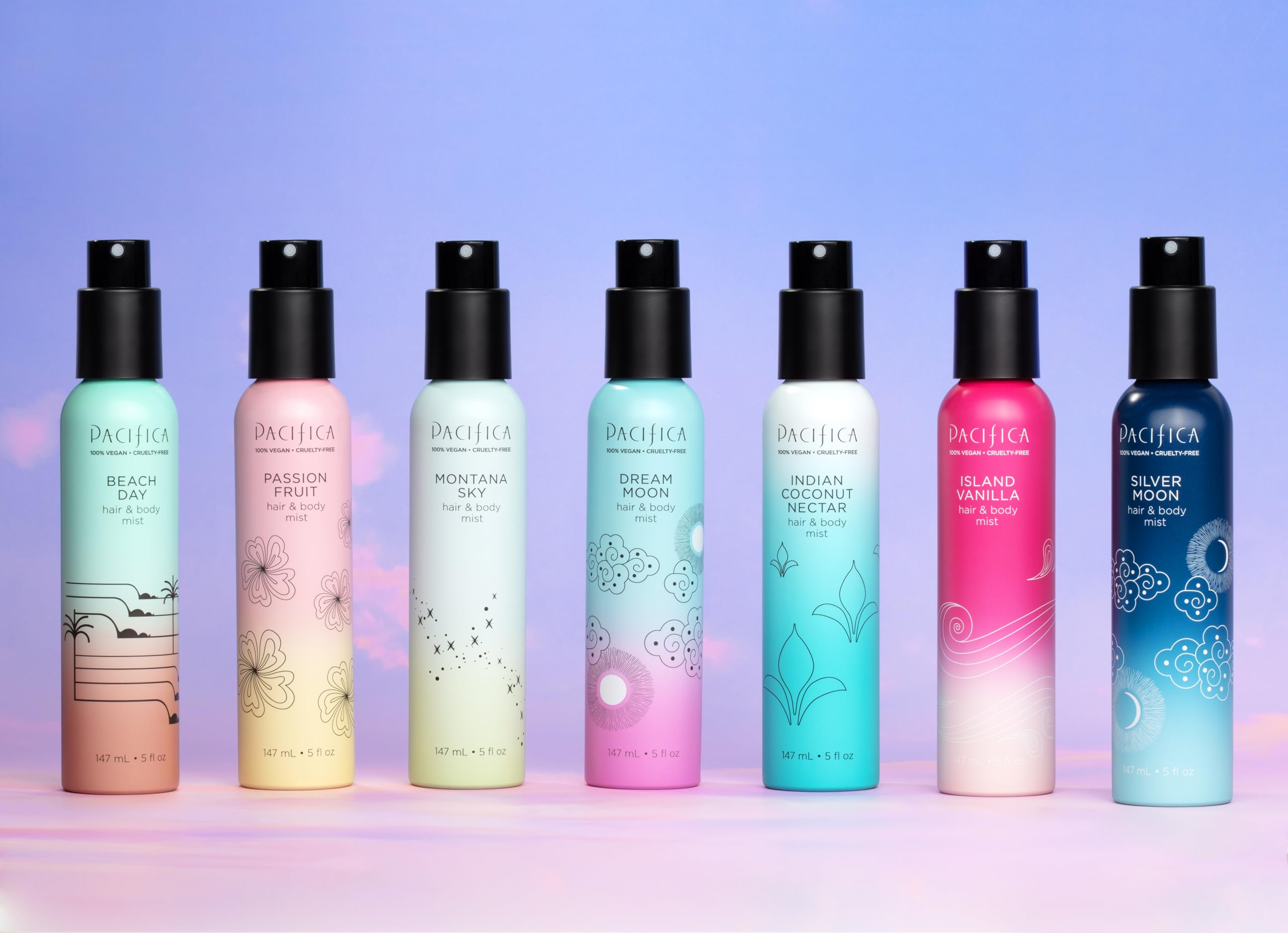Pacifica Dream Moon Hair & Body Fragrance Spray - Bergamot, Pear, Pink Rose, Coconut, Vanilla, Sandalwood & Patchouli Scent | Alcohol-Free, Vegan, Cruelty-Free Perfume Mist (5 oz) - Perfect for Date Nights, Special Occasions & Everyday Wear