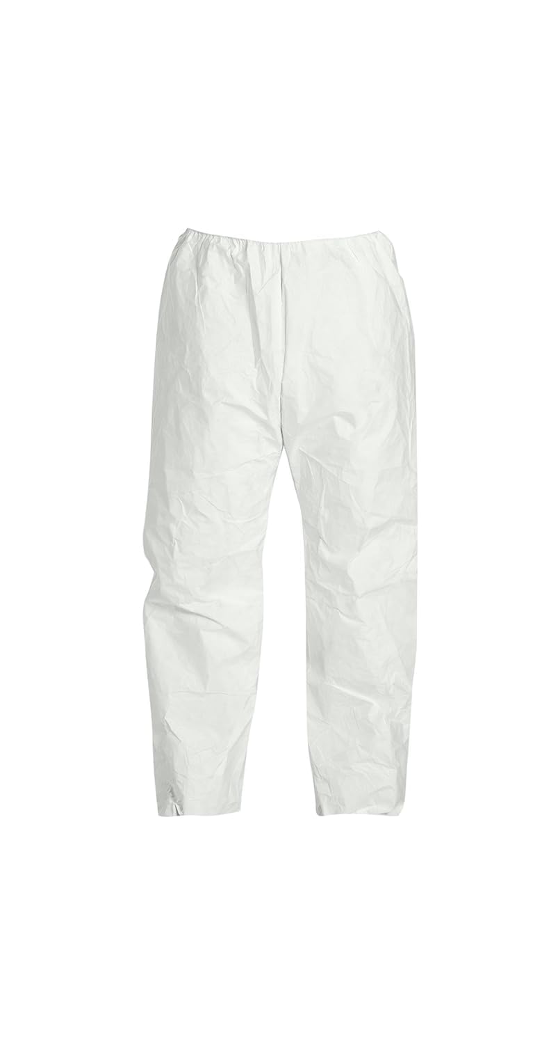 DuPont Tyvek 400 Disposable Protective Pants with Elastic Waist - White X-Large (50-Pack) | Chemical Resistant Coveralls for Lab Work, Painting, Construction & Industrial Safety