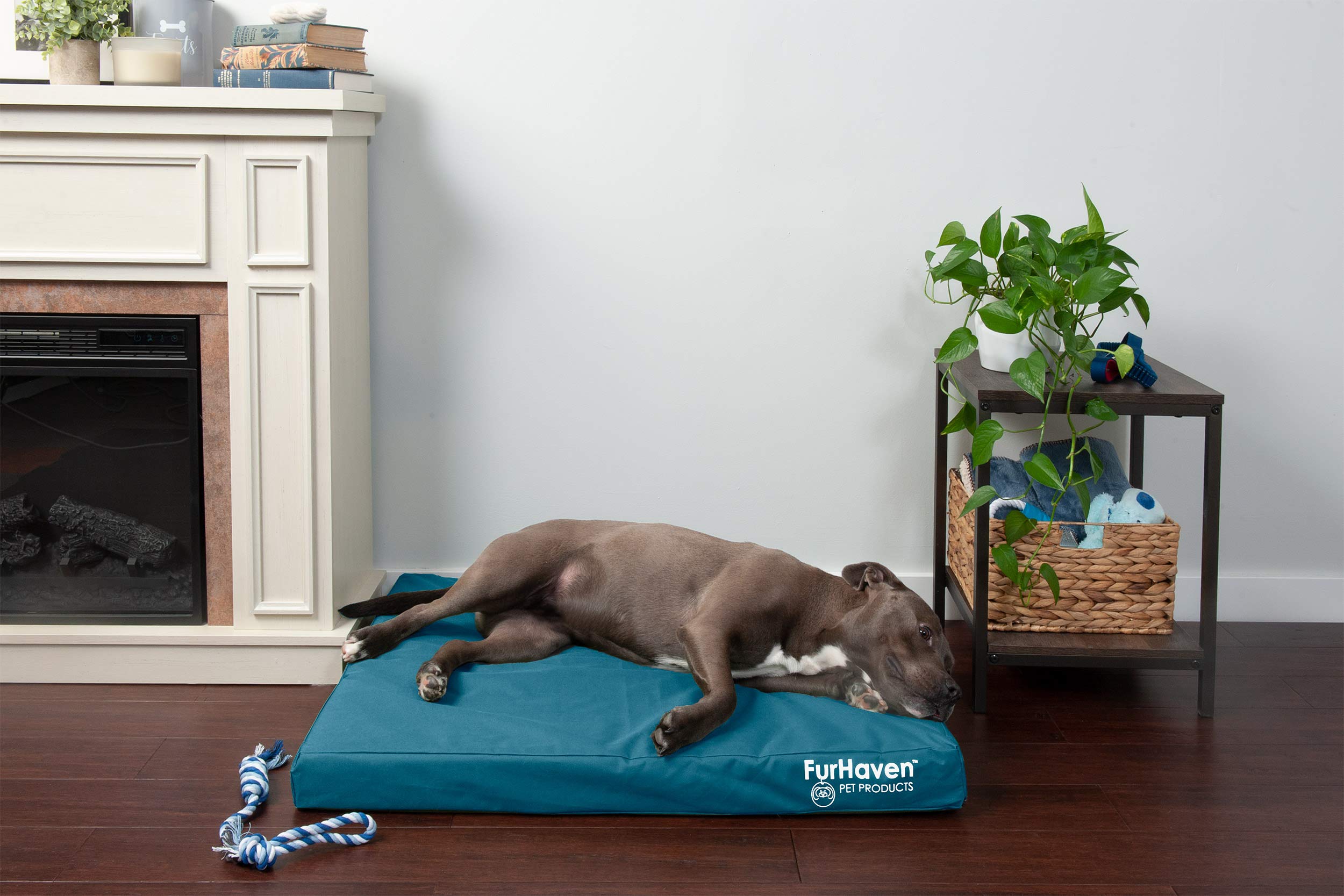 Furhaven Waterproof Memory Foam Dog Bed for Large Dogs - Washable Cover, Indoor/Outdoor Use for Pets Up to 55 lbs - Perfect for Living Rooms & Patios