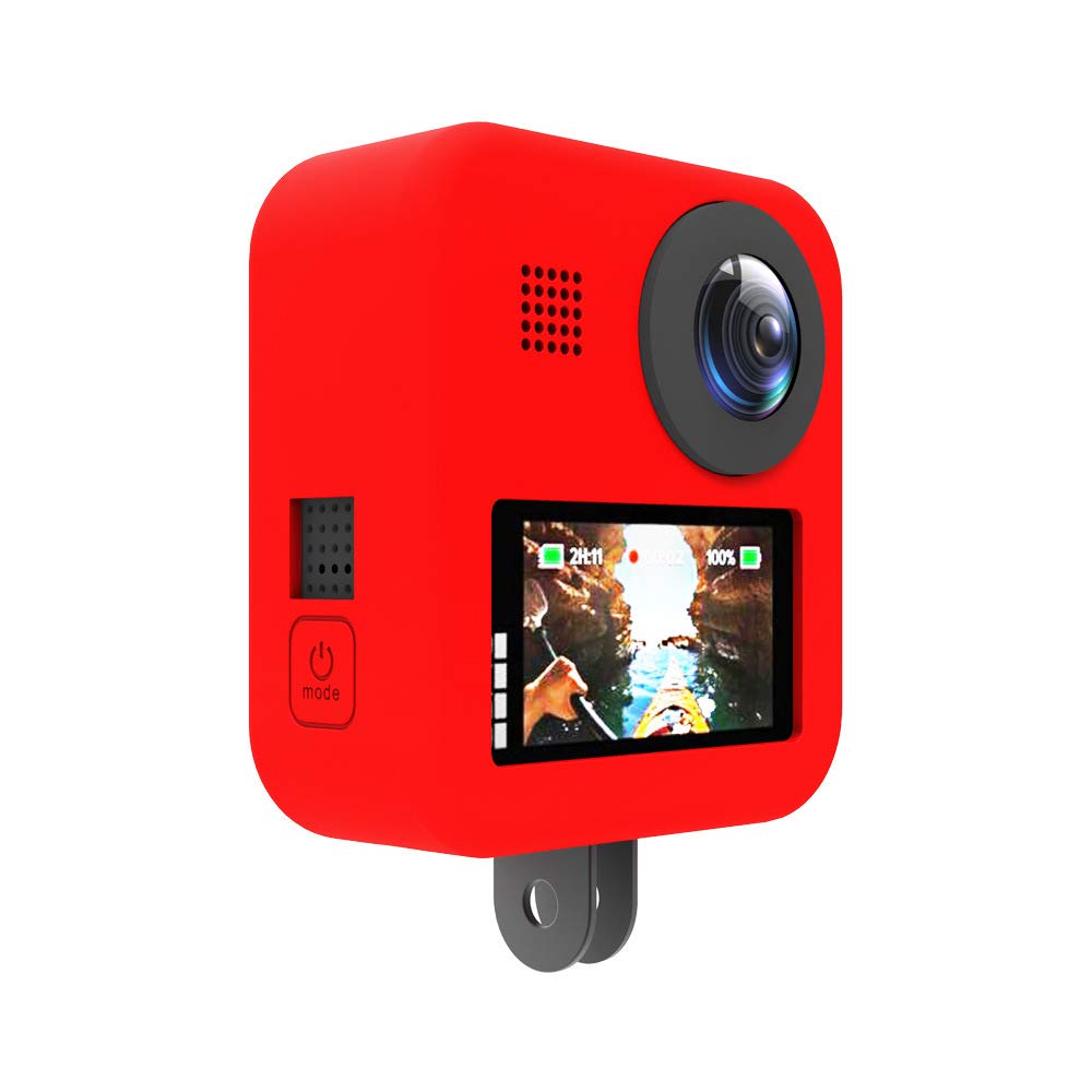 GoPro Max Silicone Protective Case - Durable Red Cover for GoPro Max 360 Camera - Waterproof & Shockproof Accessories for Adventure, Travel & Vlogging (GP493)
