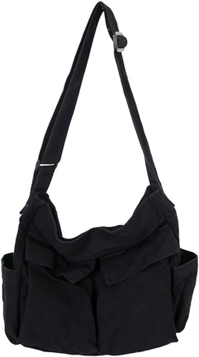 Stylish Canvas Messenger Bag for Women & Men - Large Hobo Tote with Multiple Pockets, Crossbody & Shoulder Bag | Perfect for Work, Travel & Daily Commute