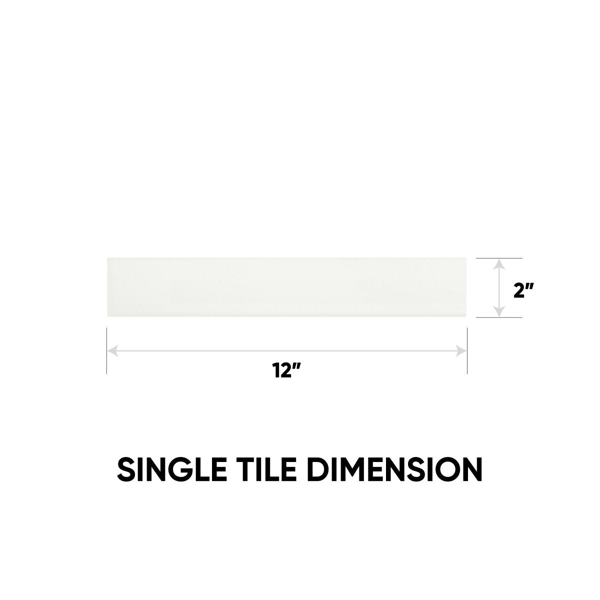 2 x 12 Inch Soho Canvas White Glossy Pressed Glazed Ceramic Wall Tile - Perfect for Kitchen Backsplash, Bathroom Renovation & Modern Interior Design