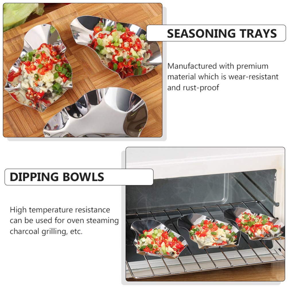 Premium 2-Piece Stainless Steel Oyster Serving Trays - Elegant Dipping Bowls for Oysters, Seafood & Sushi - Perfect for Baking, Grilling & Entertaining at Home or Restaurants