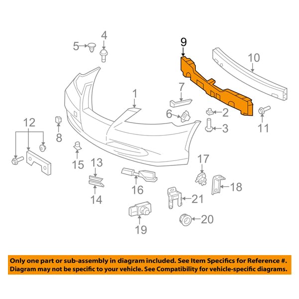 CAPA-Certified 07-09 Lexus ES350 V6 Front Bumper Cover with Energy Absorber Foam Pad | Impact Protection & Perfect Fit Replacement Part | Ideal for Collision Repair & Auto Body Shops