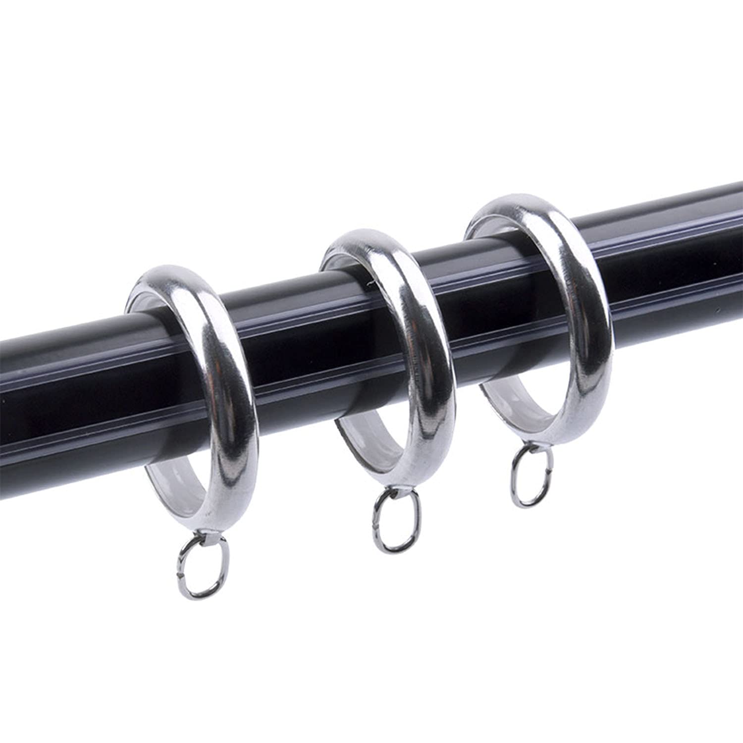 Premium Stainless Steel Shower Curtain Hooks & Rings - 5 Pack Durable Metal Hooks for Bathroom, Wardrobe & Window Rods | Perfect for Modern Home Decor & Space Organization