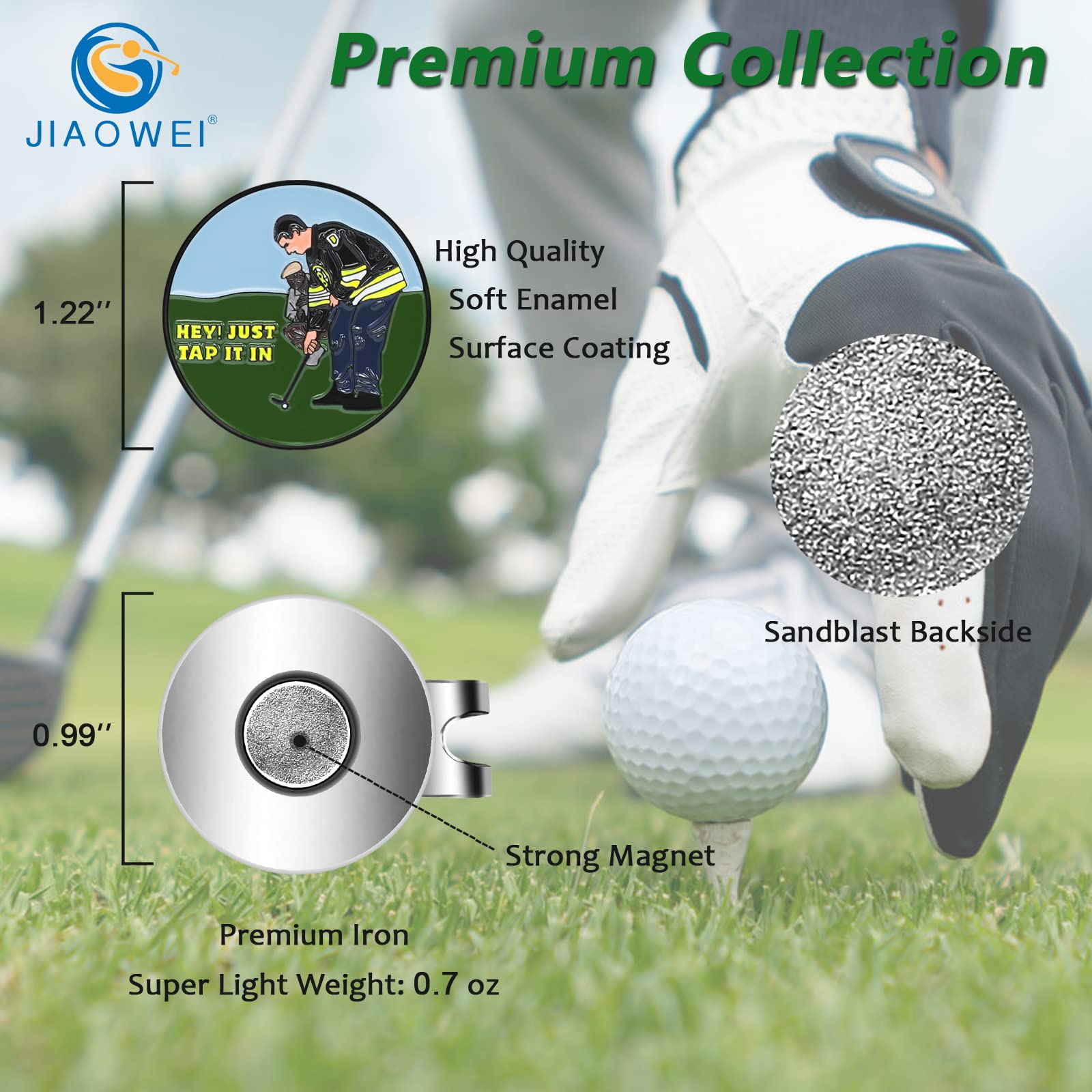 Magnetic Golf Ball Marker with Hat Clip - Funny & Unique Golf Accessories for Men Women - Perfect Golf Gift for Dad, Husband, Boyfriend - Ideal for Golf Course, Driving Range & Tournaments