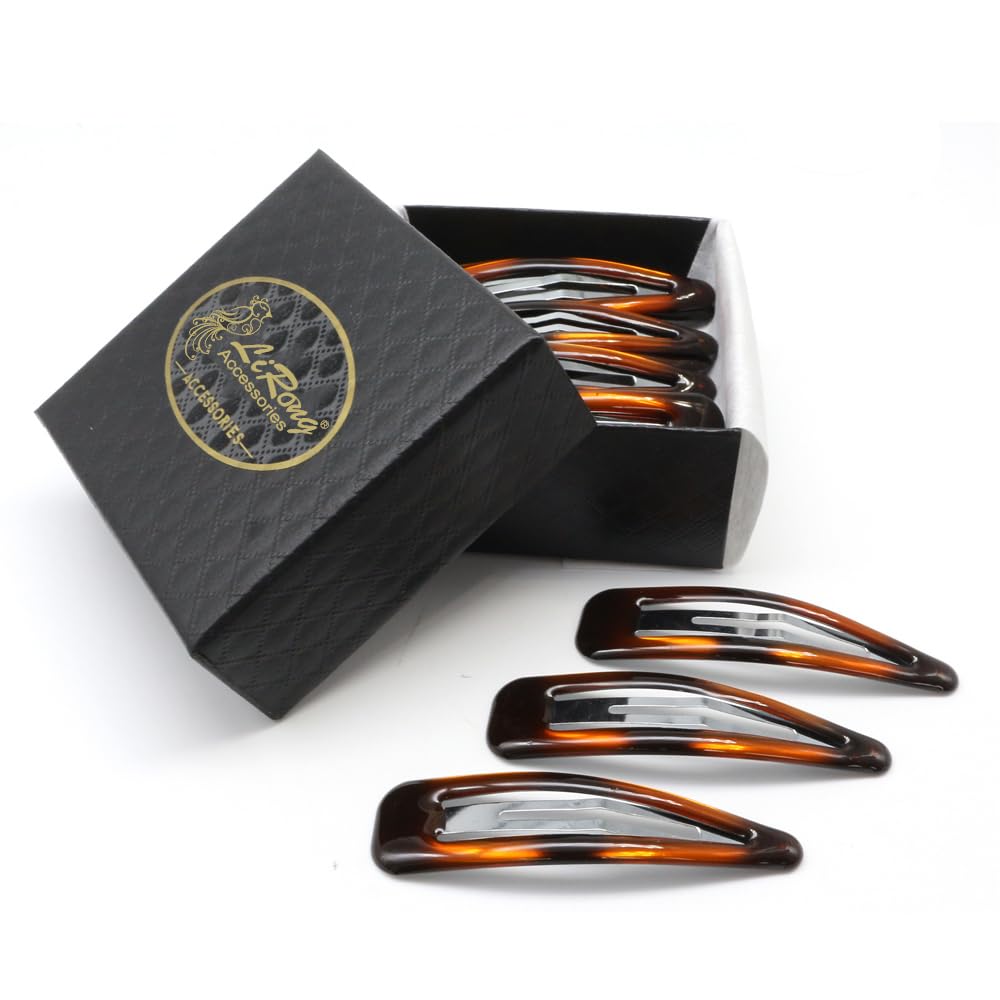 Dofash 12PCS Metal Tortoise Hair Clips for Women - 7CM/2.76IN Snap Hair Grips, Hair Accessories for Daily Styling, Work & Special Occasions