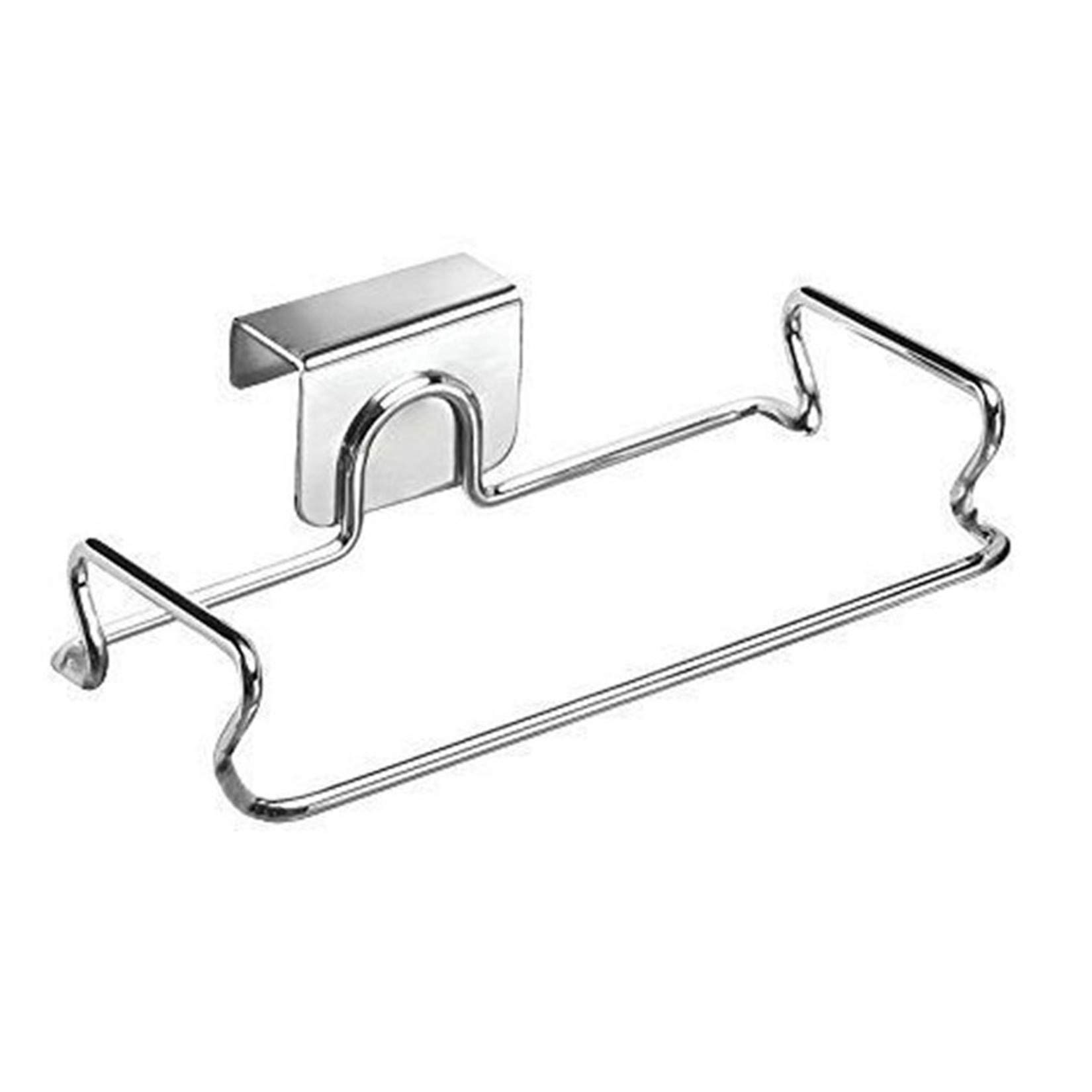 LIUCM Stainless Steel Trash Bag Holder - Over the Cabinet Plastic Bag Organizer for Kitchen, Pantry, Bathroom, Dorm & Office | Space-Saving Storage Solution for Grocery Bags, Waste Disposal & Recycling