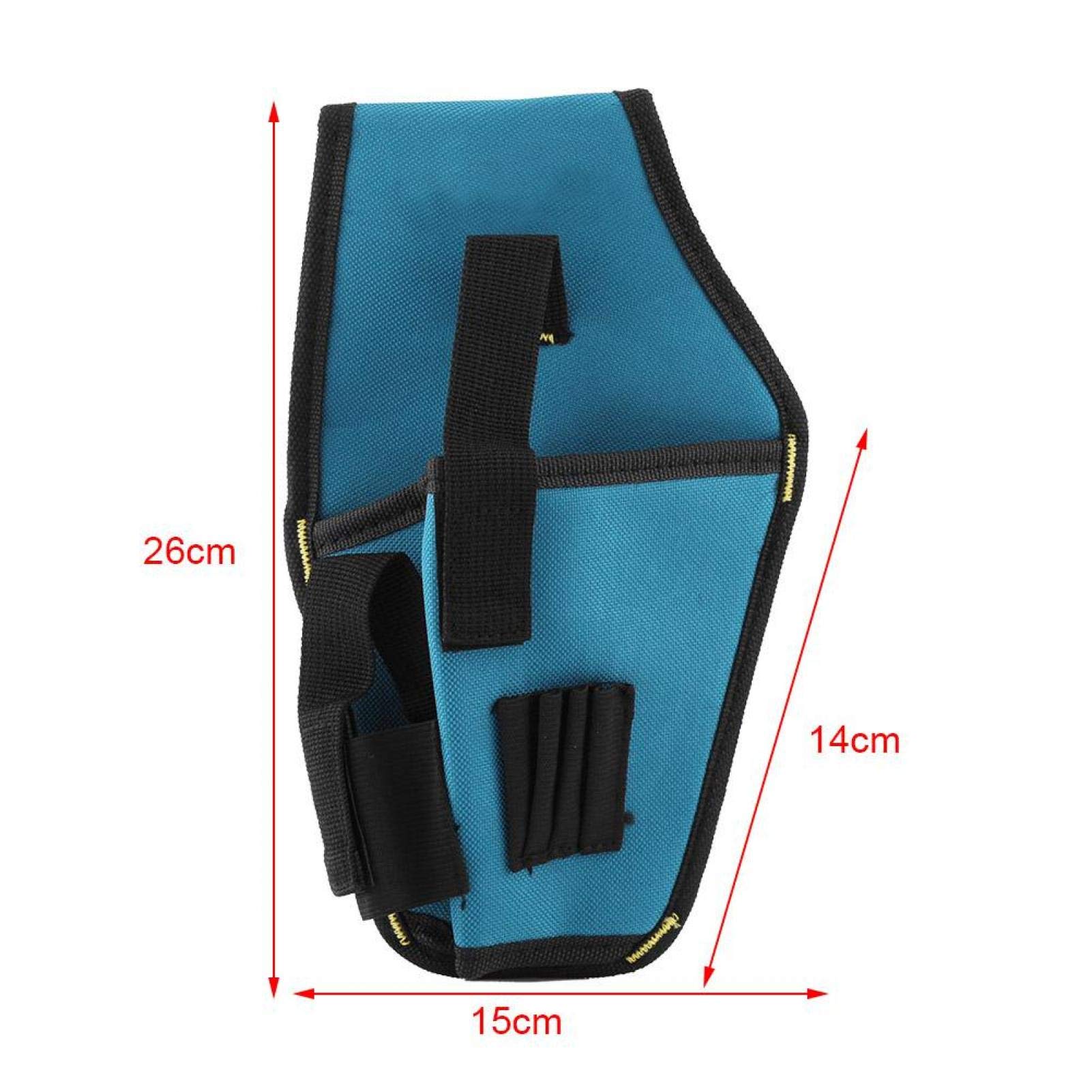 **Heavy Duty Drill Holster Pouch for Cordless T-Drills - Waist Tool Storage Bag with Multiple Pockets & Loops - Perfect for Construction, DIY & Electricians**