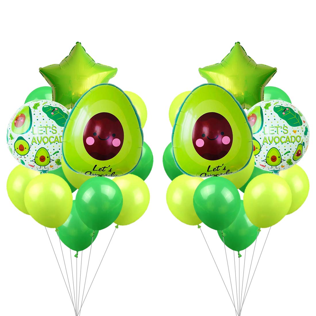 JOYMEMO 12-Pack Avocado Foil Balloons - Colorful Party Decorations Set for Cinco De Mayo, Fiesta, Mexican Theme Parties & Fruit-Themed Celebrations - Perfect for Birthday Decor, Baby Showers & Summer Events
