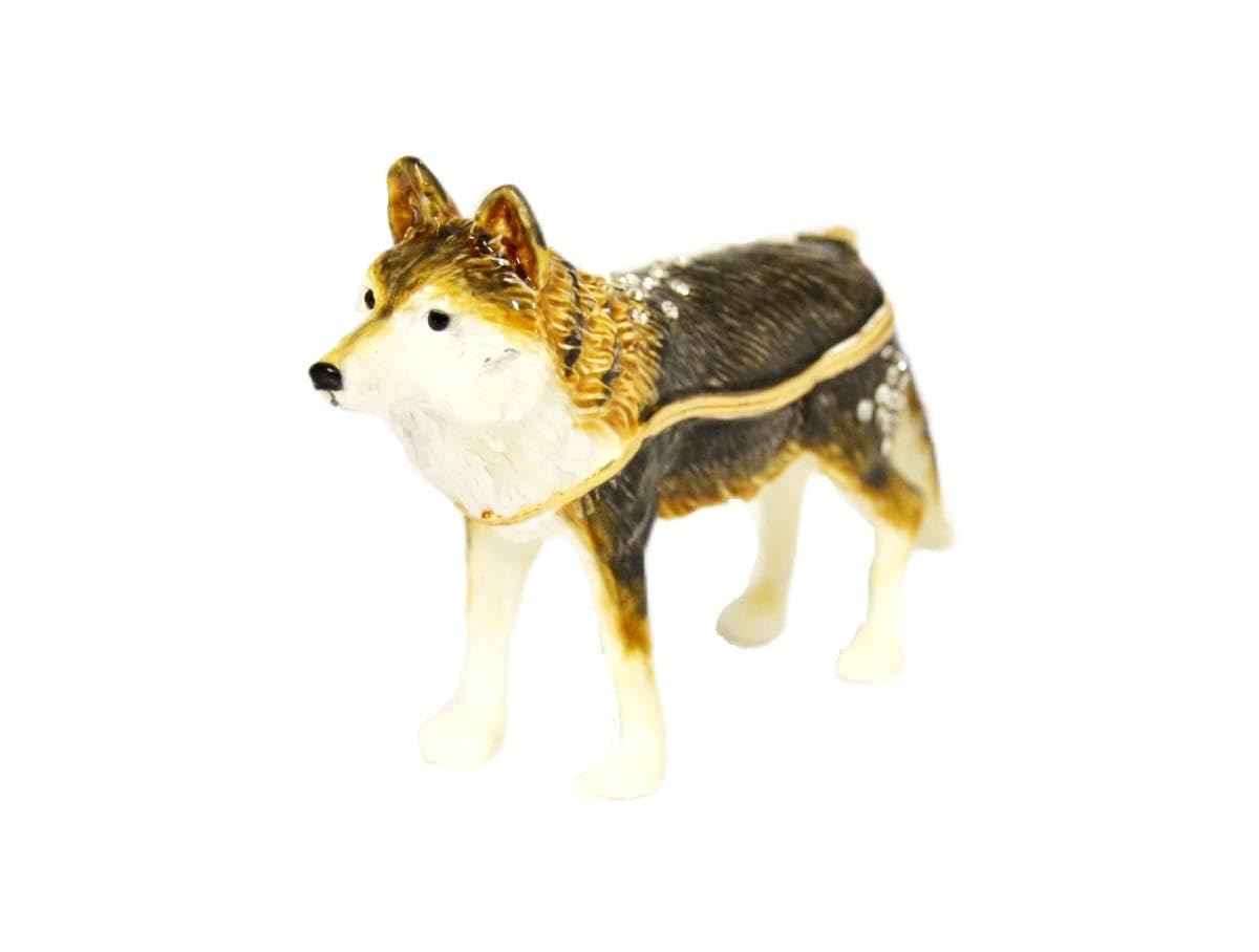 Hand-Painted Jeweled Fox Trinket Box with Crystals - Perfect for Jewelry Storage & Gift Giving