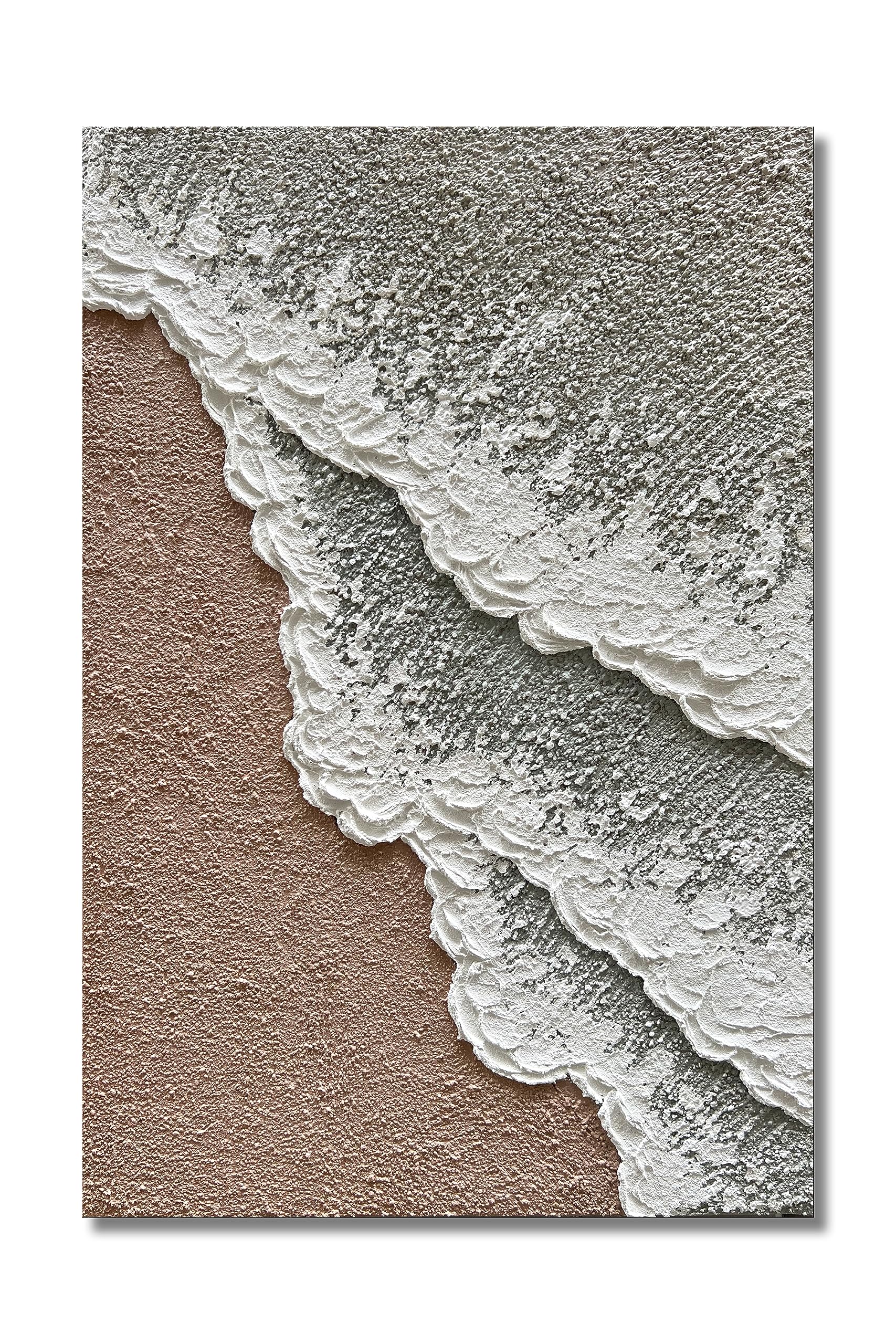 Limiyer Art 36x24 Inch Hand-Painted Beach Wave Landscape Oil Painting - Modern Abstract Texture Canvas Wall Art for Living Room, Bedroom & Office Decor