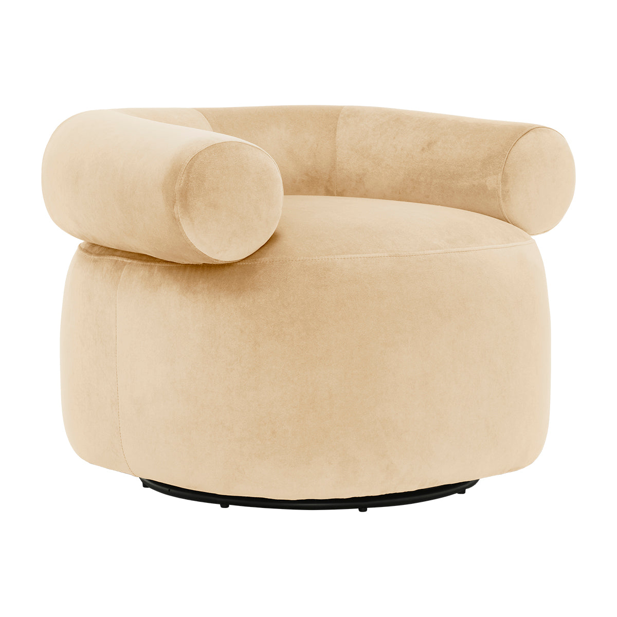 Huggy Swivel Armchair - Modern Velvet Accent Chair with 360° Rotation, Comfortable Lounge Chair for Living Room, Bedroom, or Office (Malibu Style)