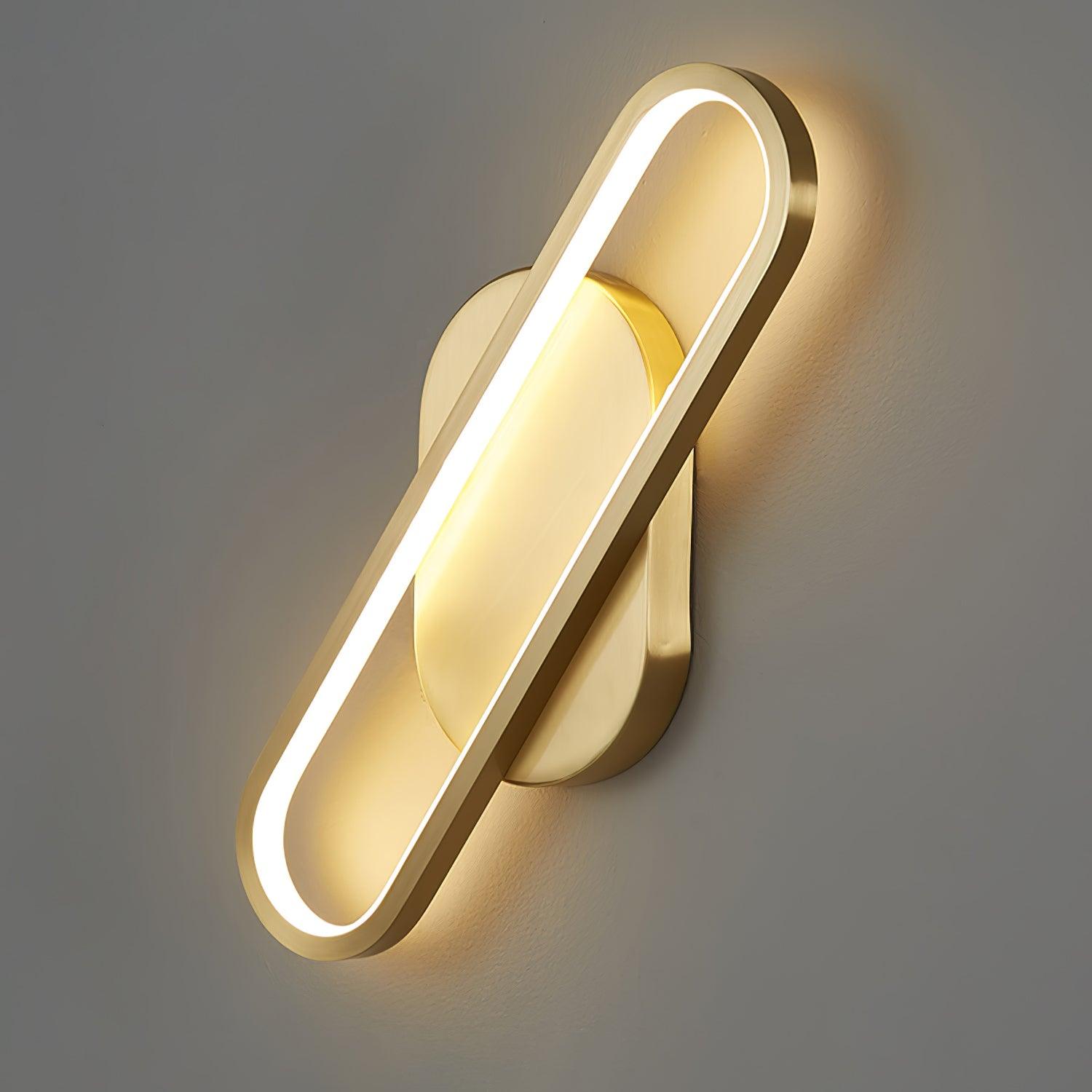 Long Ova Wall Lamp - Modern LED Sconce Lighting for Bedroom, Living Room & Hallway - Energy Efficient Dimmable Wall Light Fixture