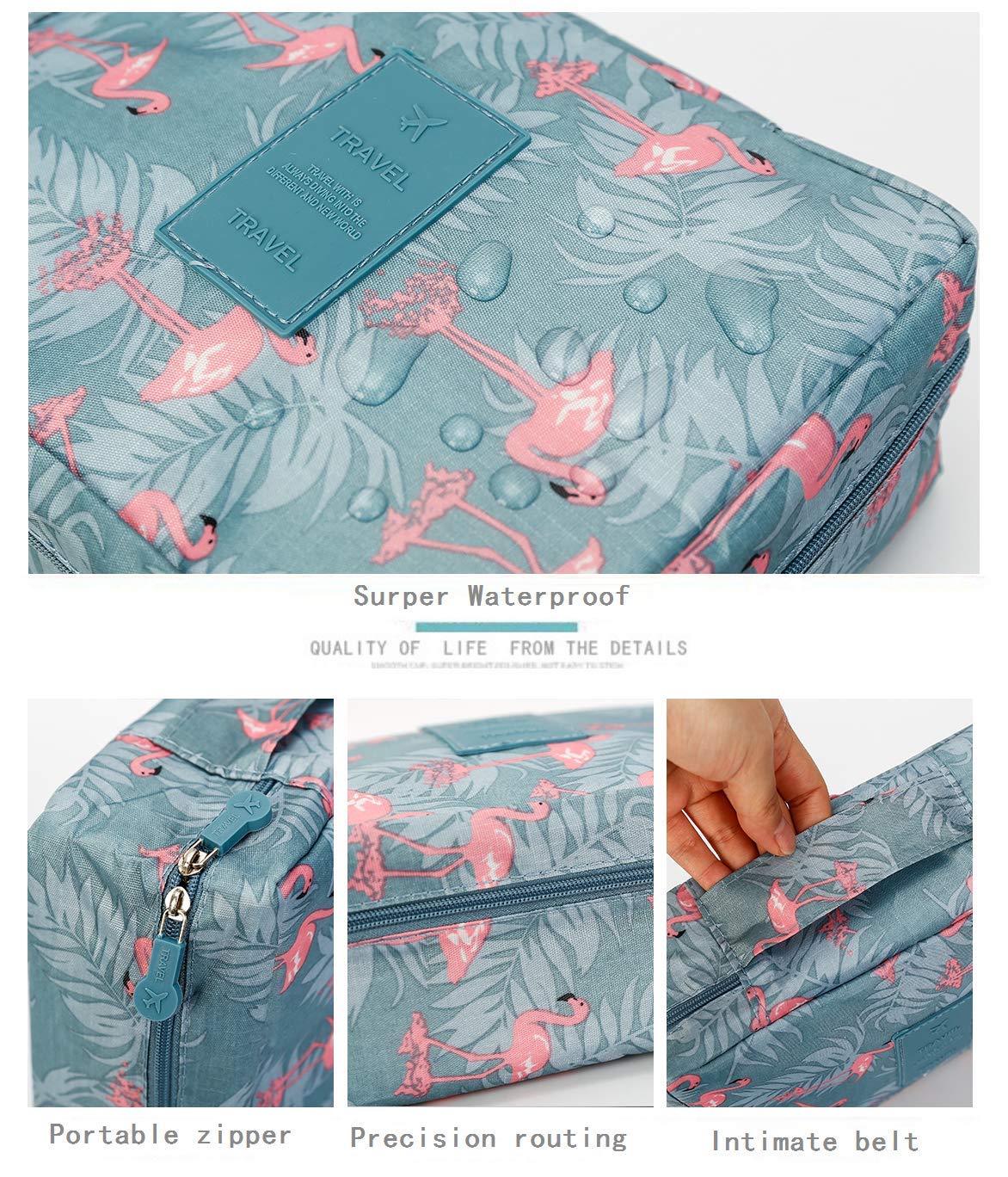 FastUnbox 17cm Travel Nylon Cosmetic Bag - Waterproof Makeup Organizer Pouch for Women | Perfect for Toiletry Storage, Travel Essentials & Daily Use