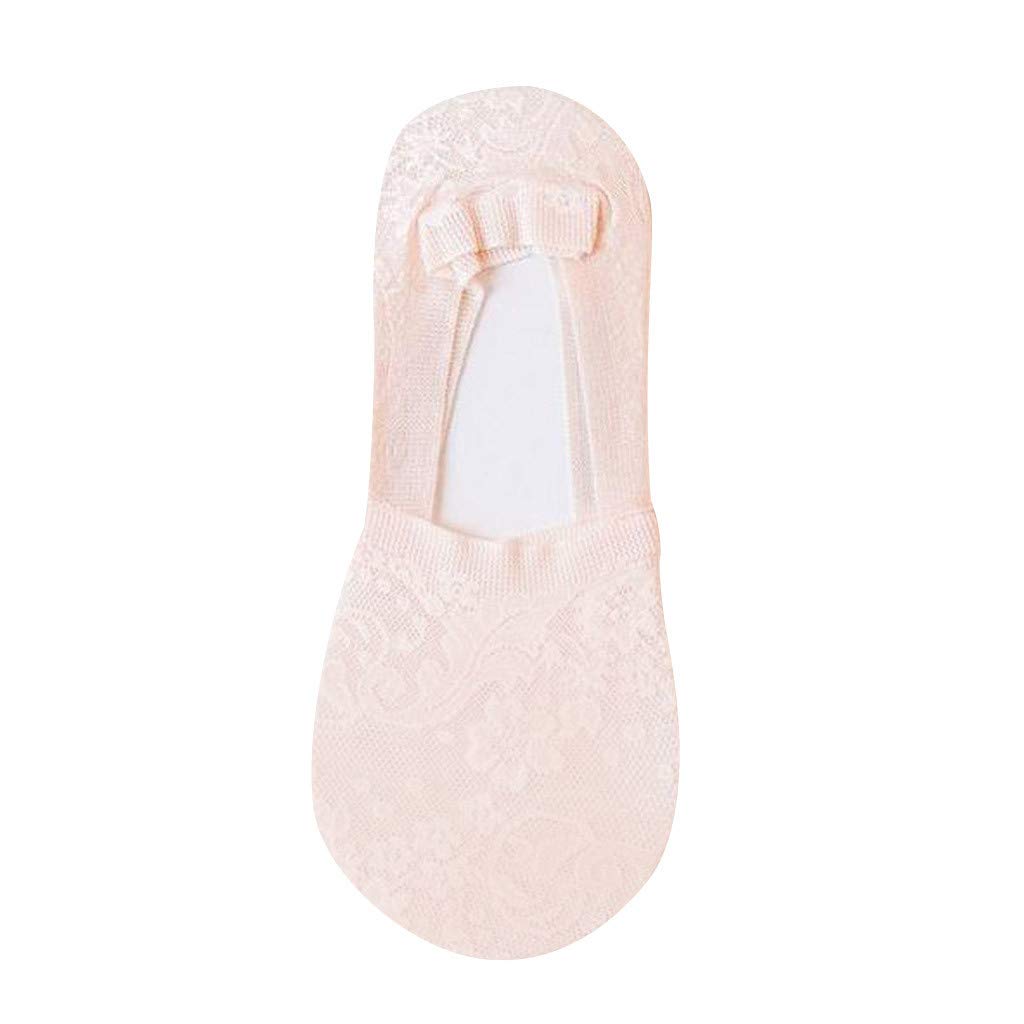 Non-Slip Women's Cotton Lace Socks - Invisible & Anti-Skid for Home Wear