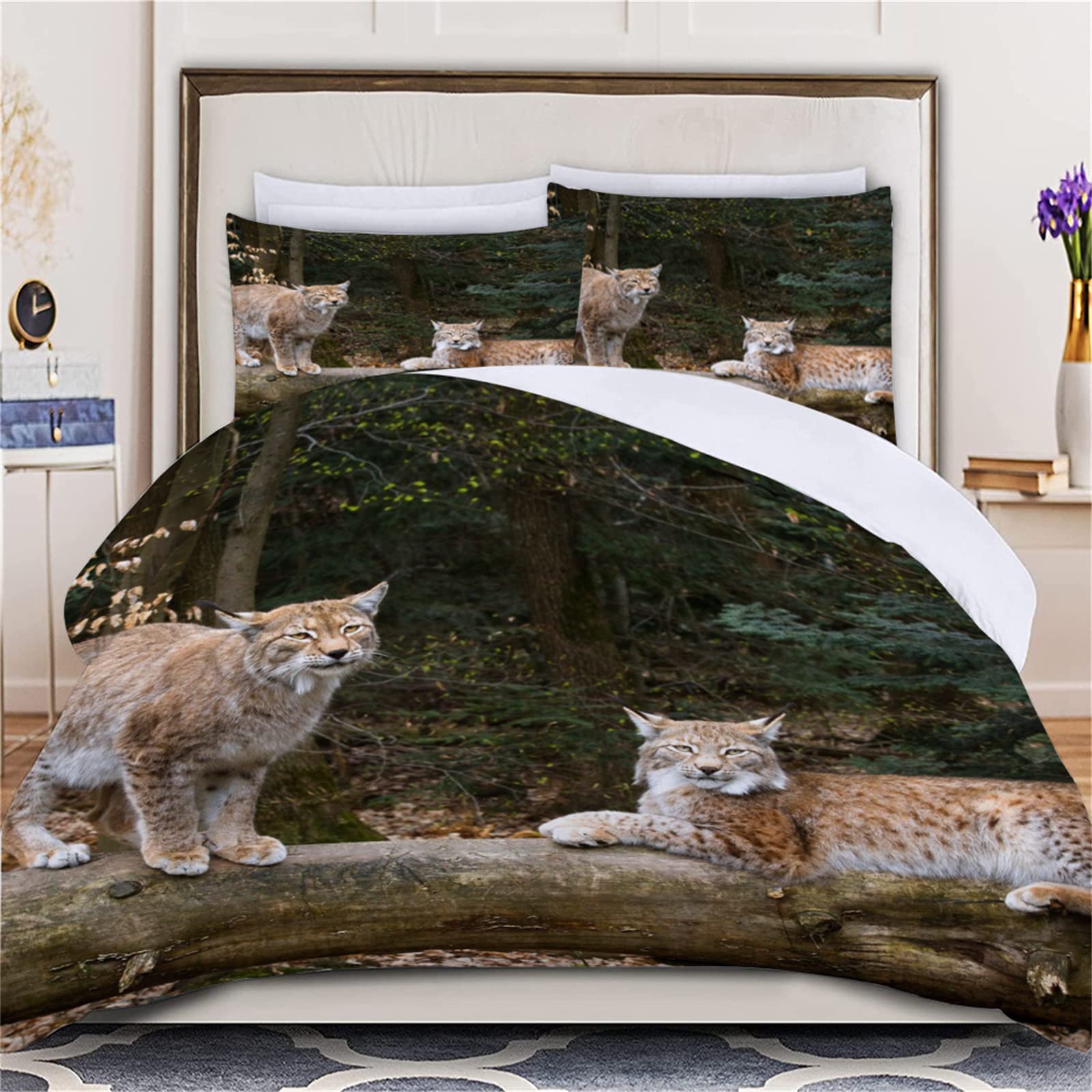 **King Size 3D Cat Pattern Duvet Cover - Soft Microfiber Bedding Set with Zipper Closure & Corner Ties - Breathable & Comfortable for Adults - Perfect for Cozy Bedrooms, Guest Rooms & Cat Lovers**