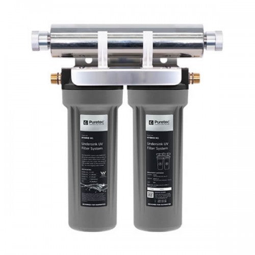 Puretec Hybrid M1 Mini Ultraviolet Undersink Water Filter System - 8 LPM Flow Rate | Under Sink Water Purification for Home & Office | Removes Bacteria, Viruses & Contaminants