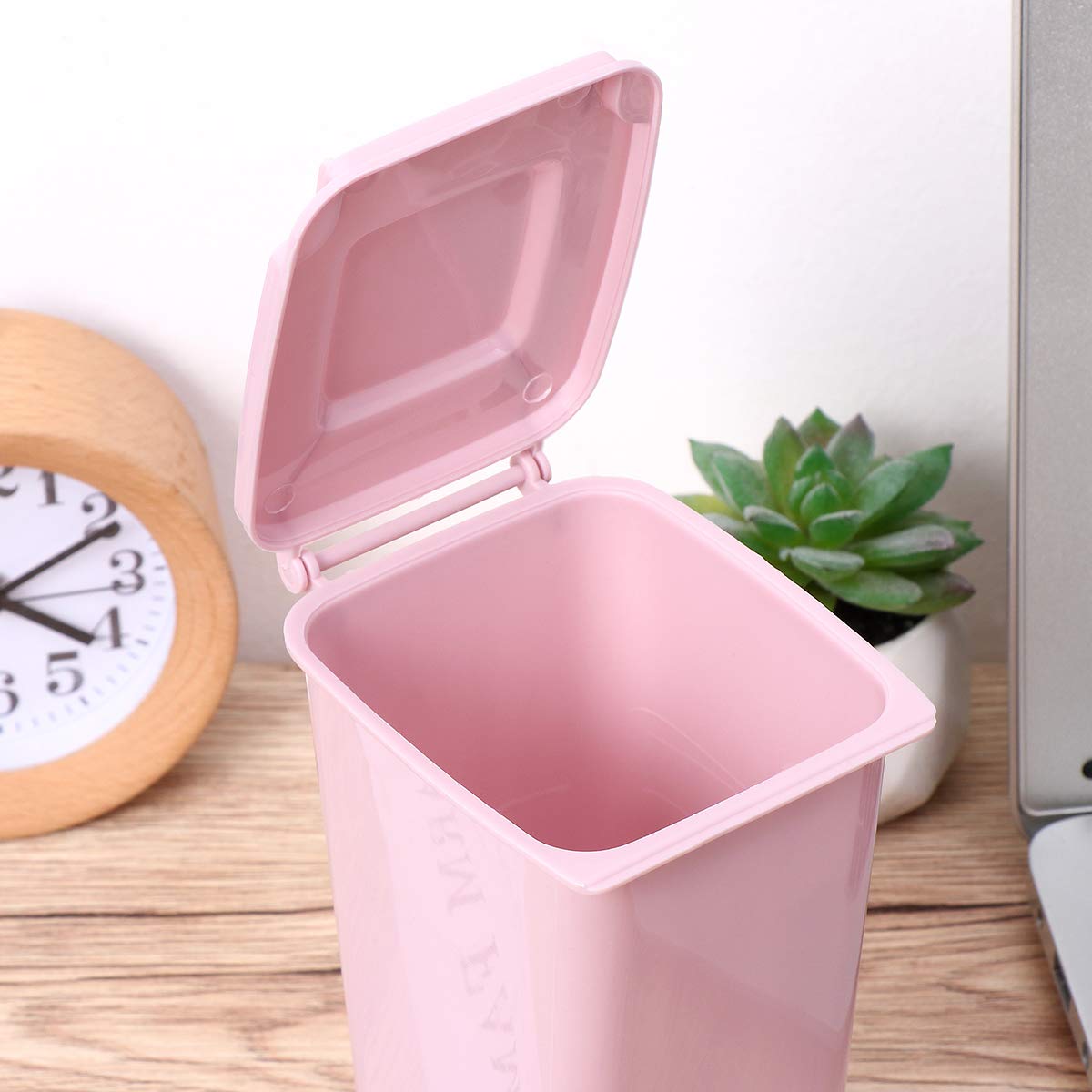 TOYMYTOY 4-Piece Mini Office Trash Can Set - Desktop Garbage Bin with Wheels & Lip Design, Pencil Holder for Home, Office, School & Dorm Organization - Perfect for Desks, Workstations & Study Areas