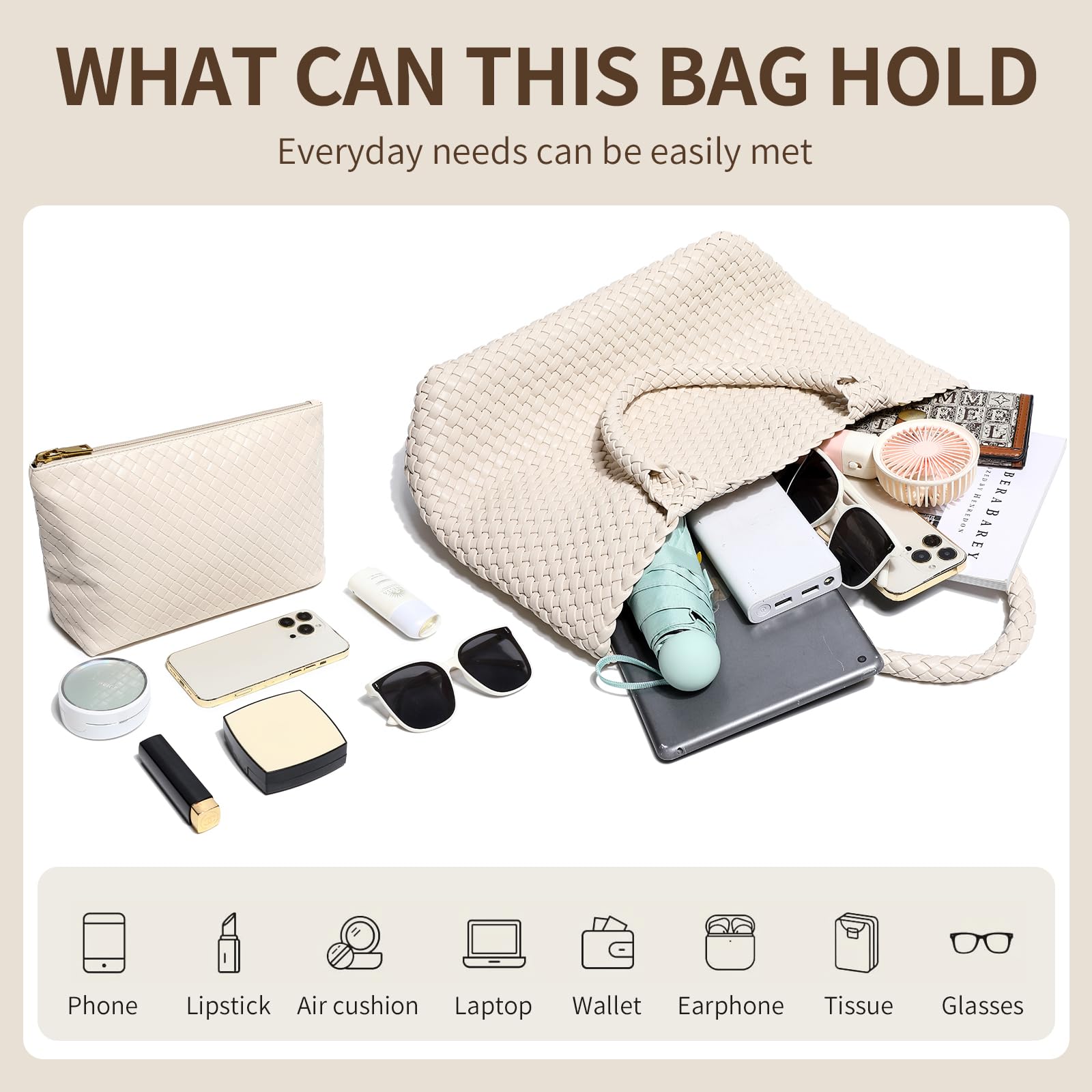 Stylish Woven Tote Bag for Women - Large Woven Shoulder Purse, Fashionable Handbag for Beach, Travel & Everyday Use | Durable & Trendy Woven Beach Bag