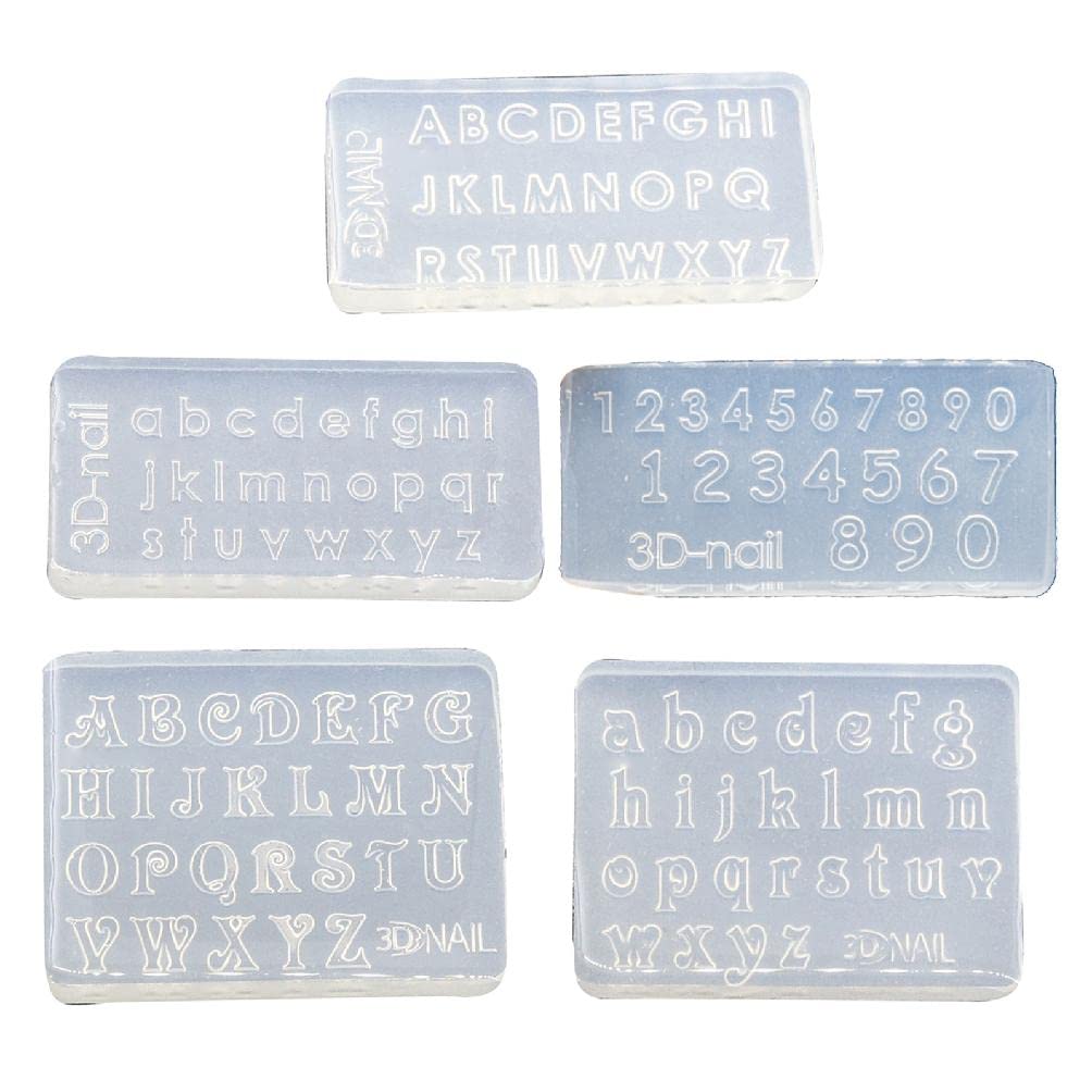 3D Silicone Letters & Numbers Nail Art Mold - DIY Nail Decoration Mould for Gel Polish, Acrylic Nails - Perfect for Manicures, Nail Art Designs & Home Salon Use